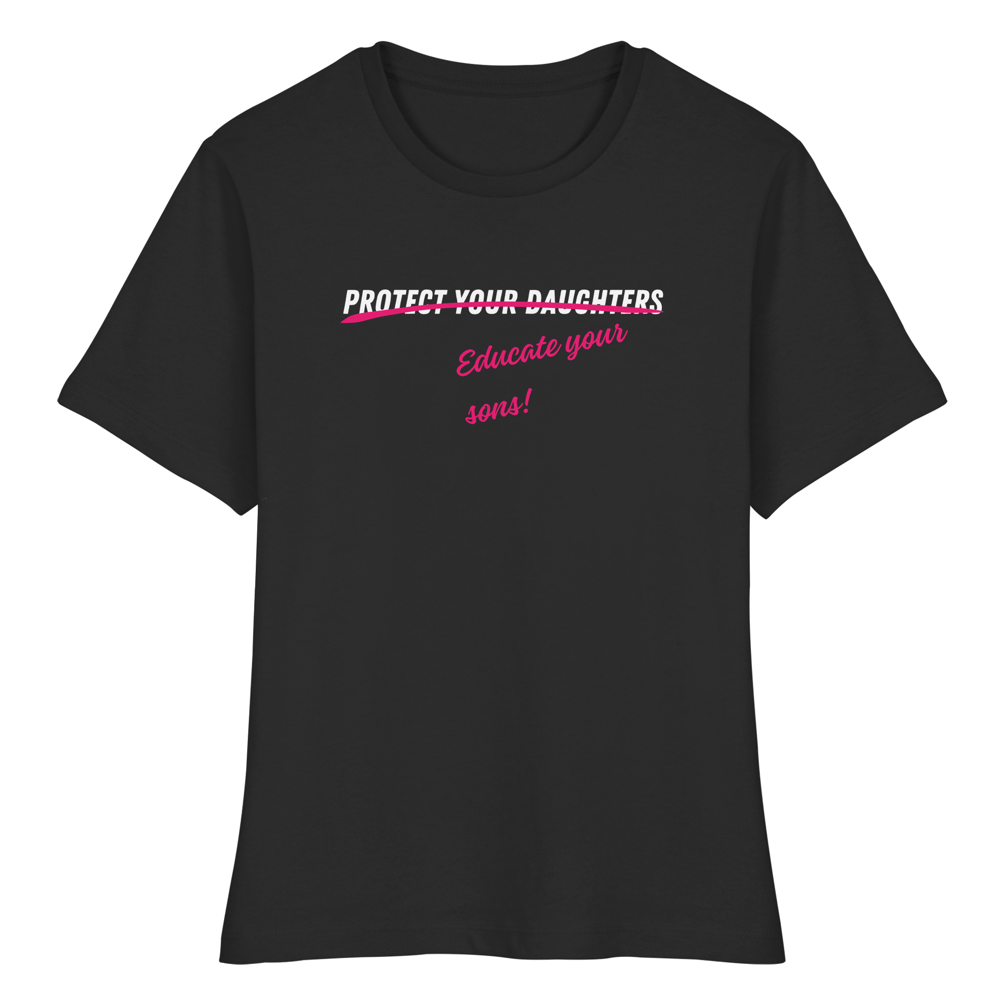 Don't Protect Your Daughters: Educate Your Sons "Plural Edition" - Fitted Ladies Organic Shirt