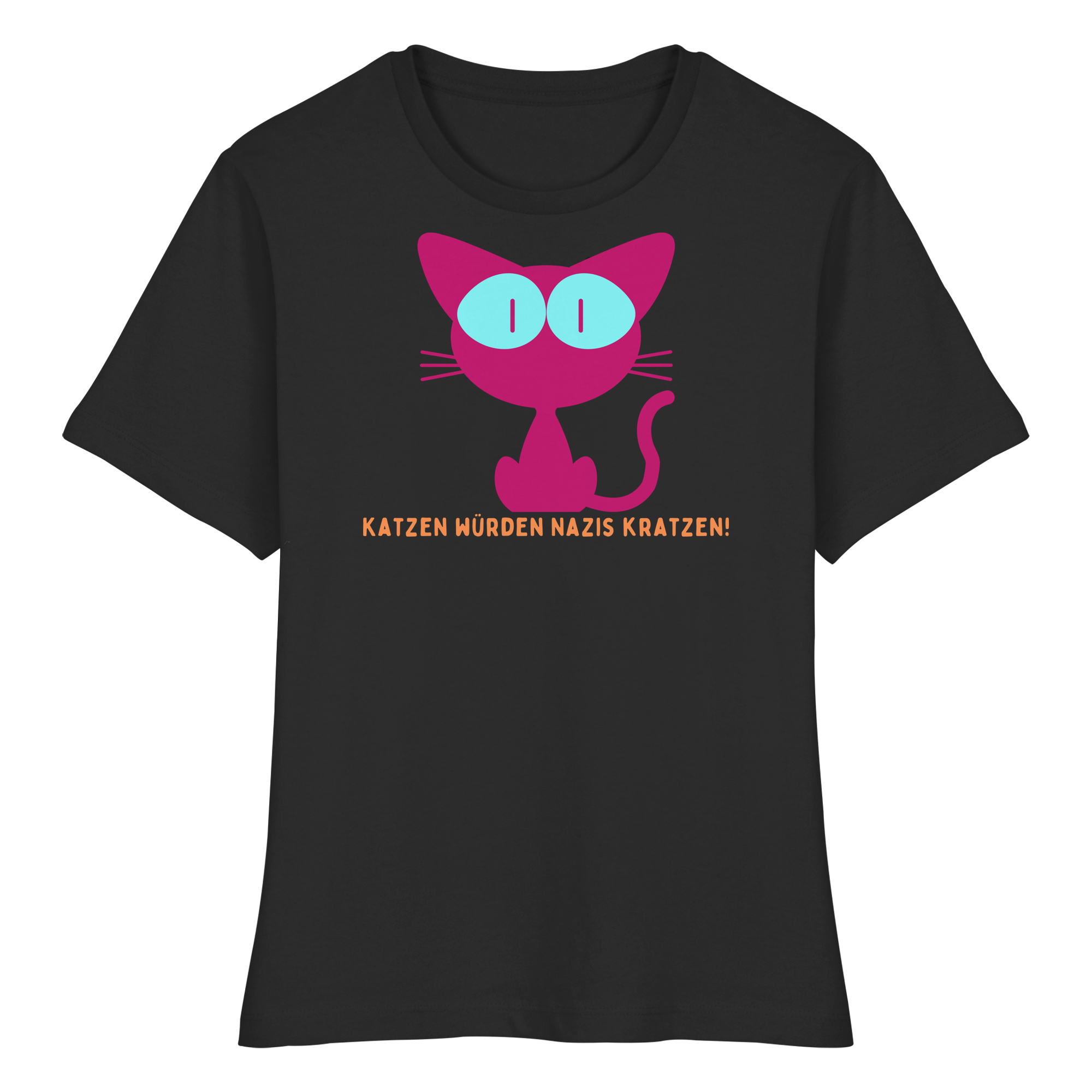 Katzen würden Nazis kratzen - Fitted Ladies Organic Shirt