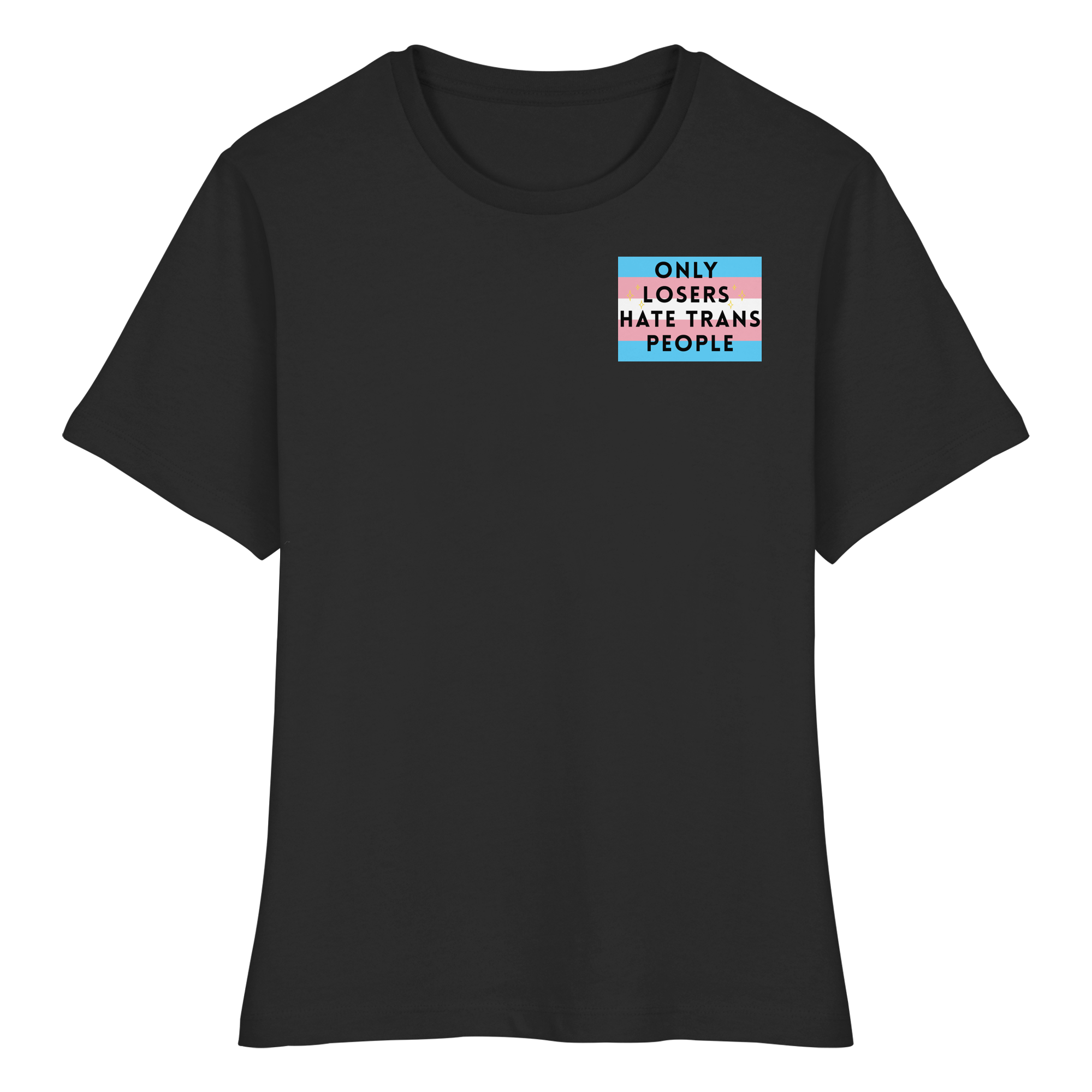 Only Losers hate Trans People - Fitted Ladies Organic Shirt
