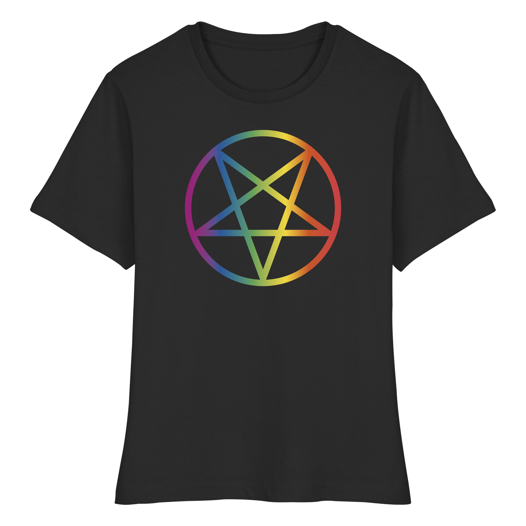 Regenbogen Pentagramm - Fitted Ladies Organic Shirt