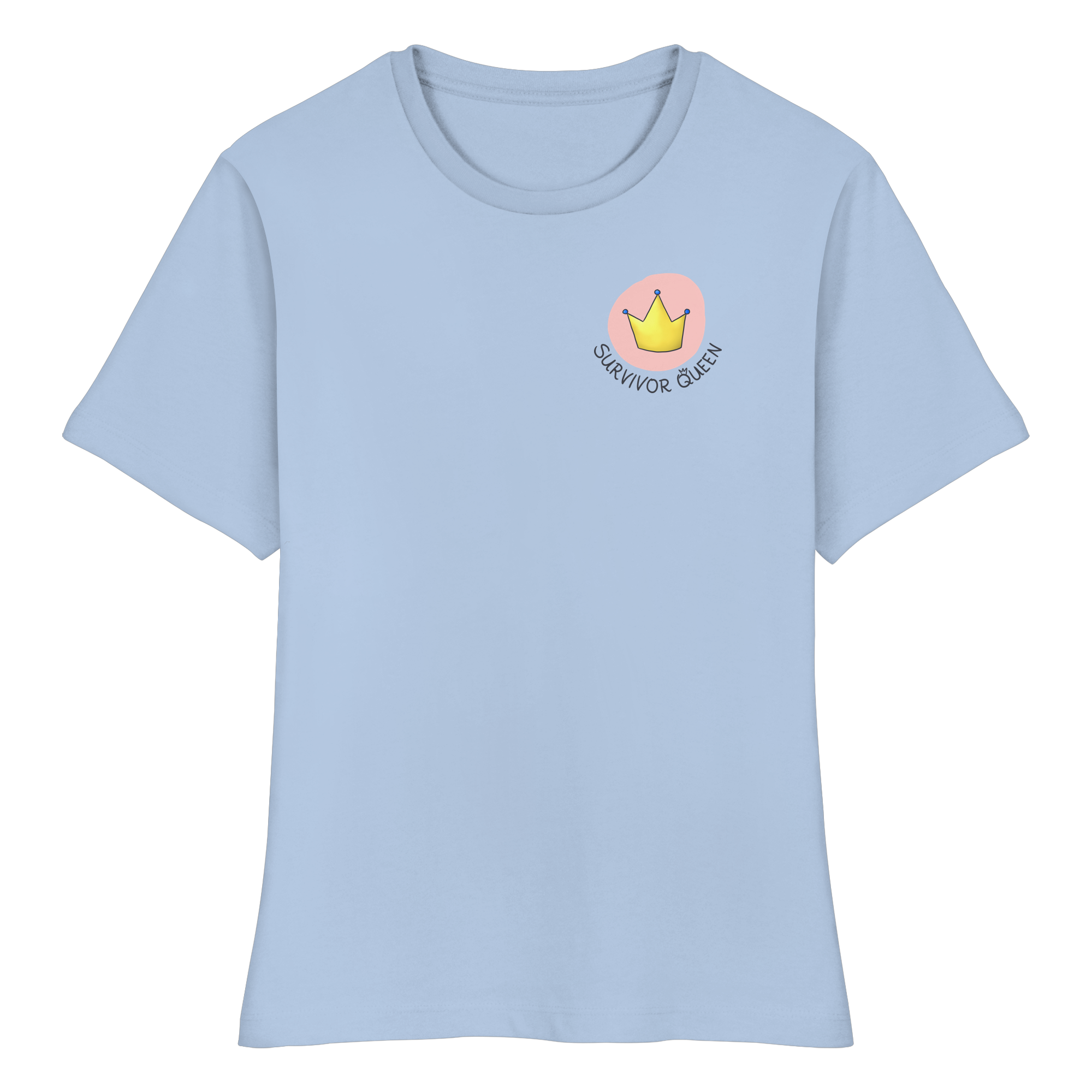 Survivor Queens Logo "Schriftzug Edition" Brustprint (hell) - Fitted Ladies Organic Shirt