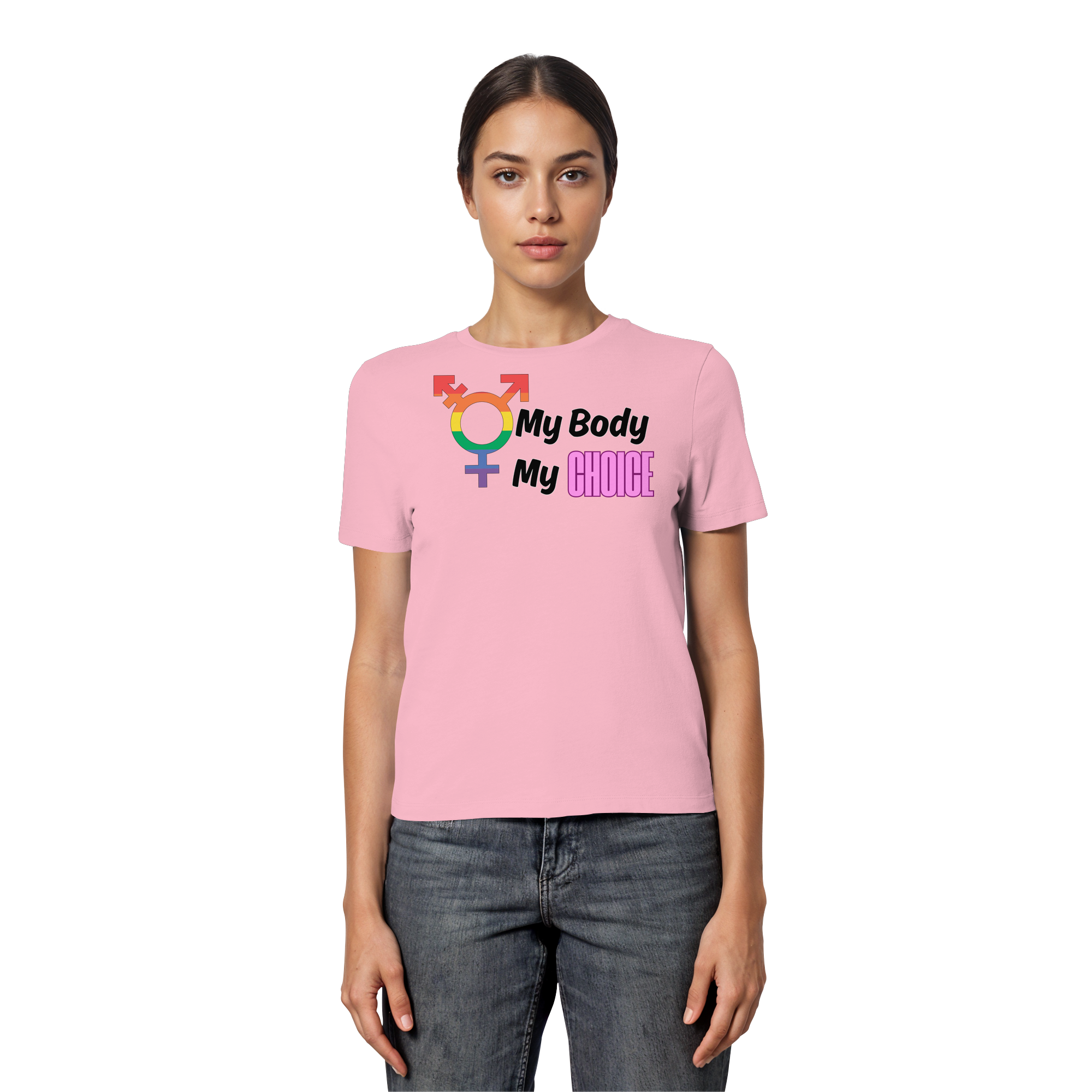 My Body My Choice "Rainbow Resistance Edition" - Fitted Ladies Organic Shirt