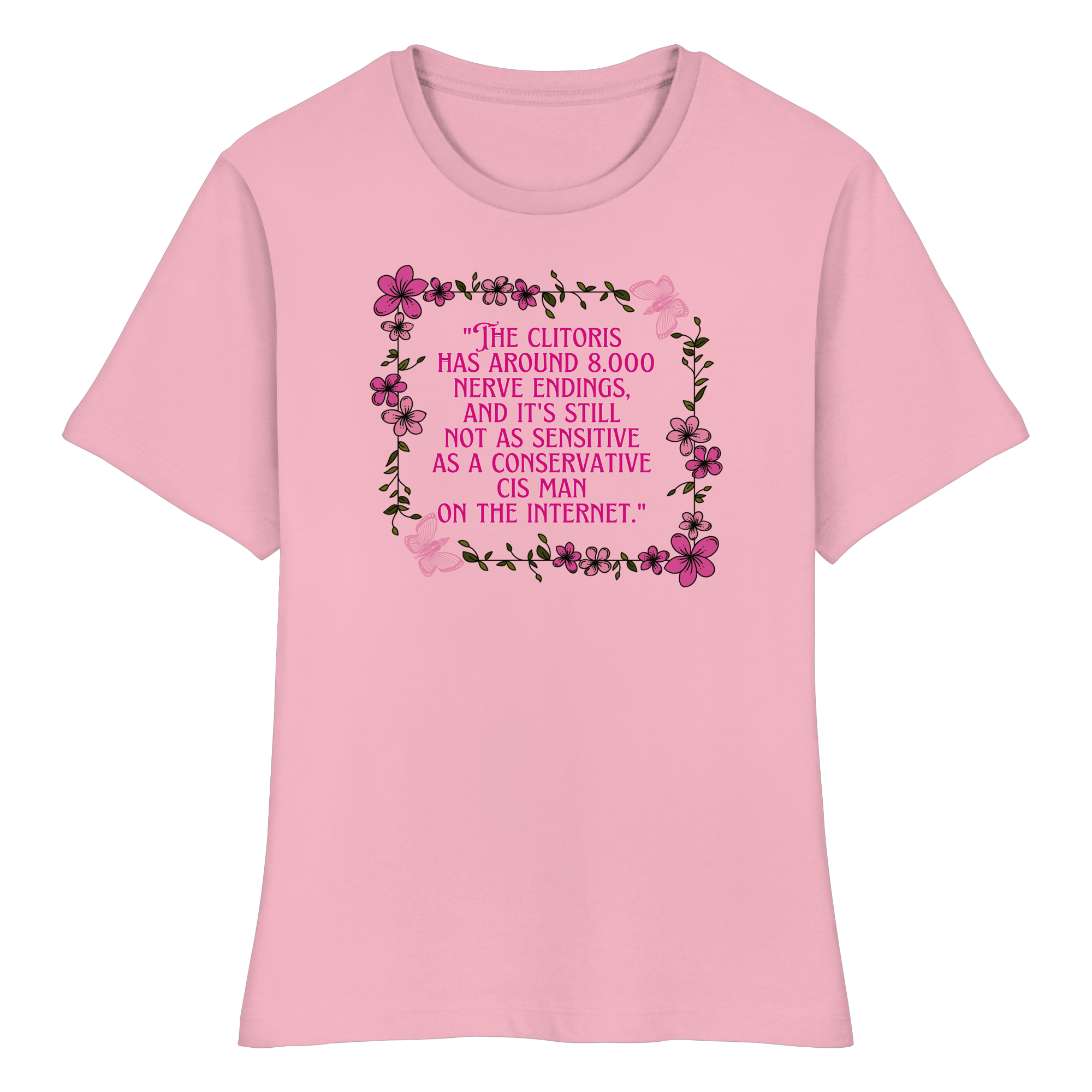The Clitoris has around 8.000 Nerve Endings - Fitted Ladies Organic Shirt