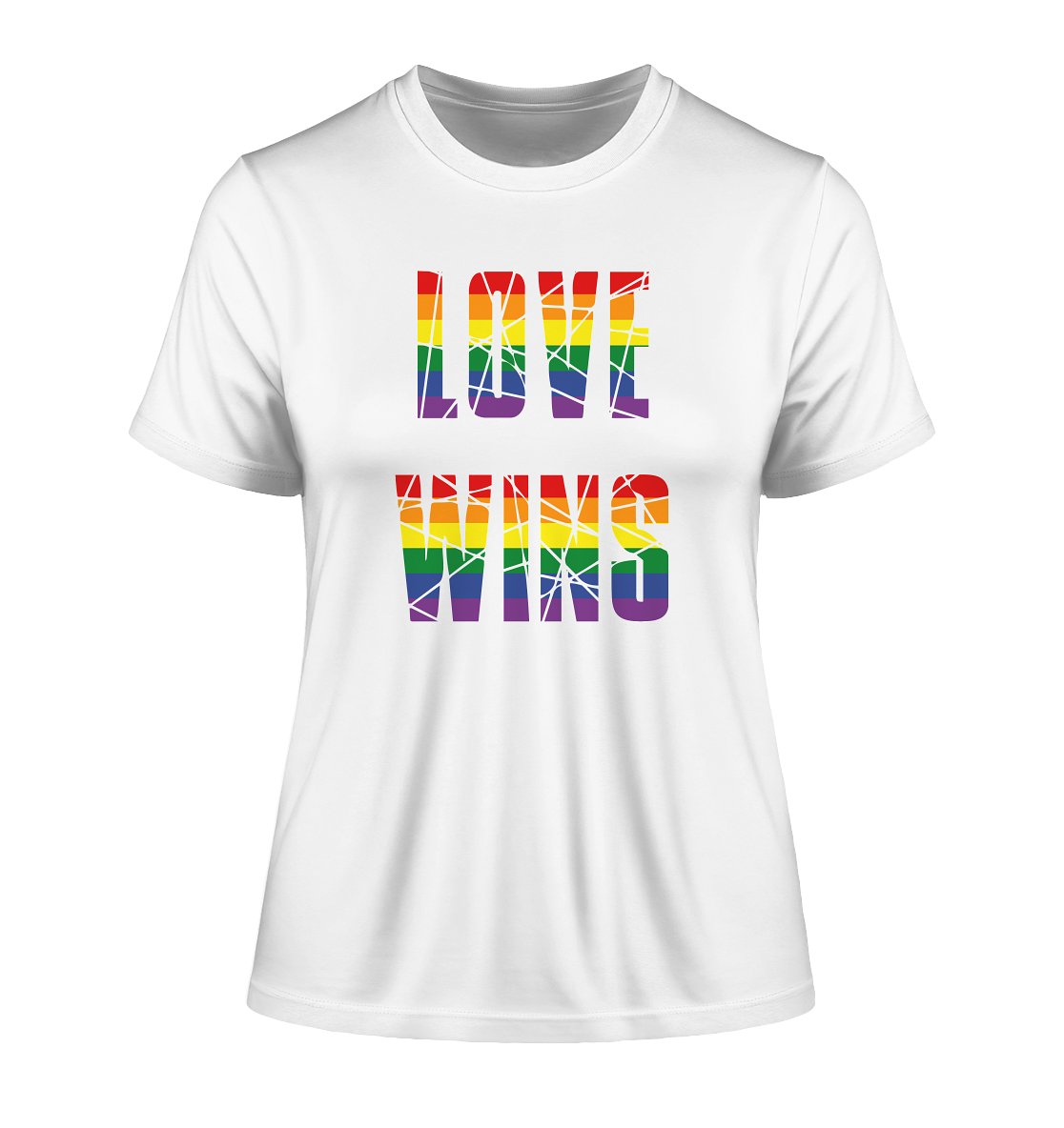 LOVE WINS in Regenbogen-Farben - Fitted Ladies Organic Shirt