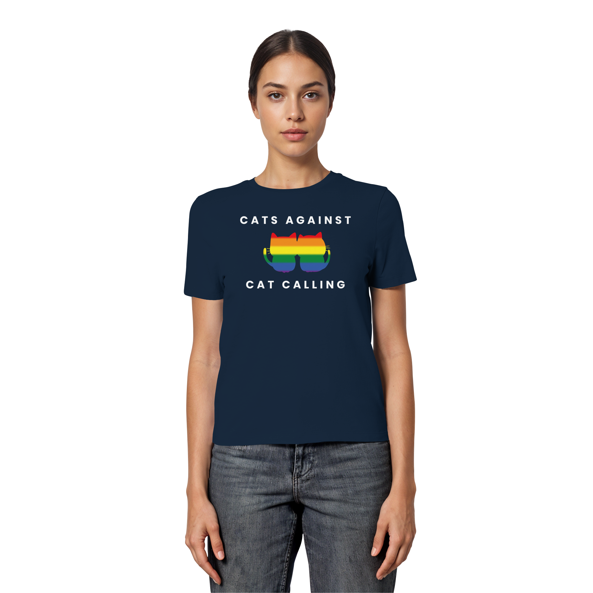 Cats Against Catcalling "Rainbow Edition" - Fitted Ladies Organic Shirt
