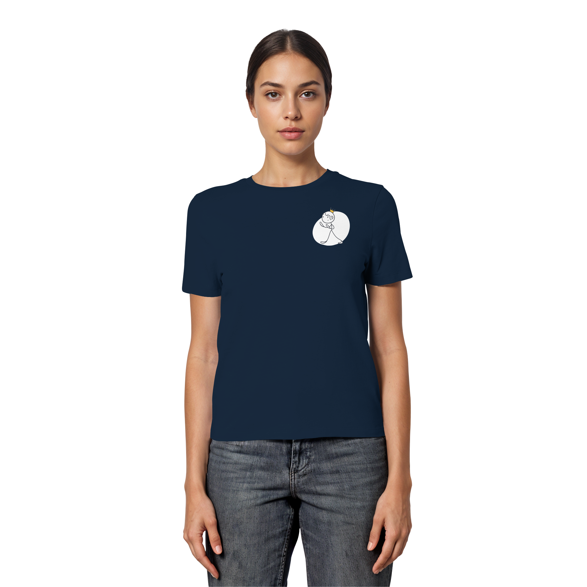 Seelenmännchen "Selbstverteidigung Edition" Brustprint (dunkel) - Fitted Ladies Organic Shirt
