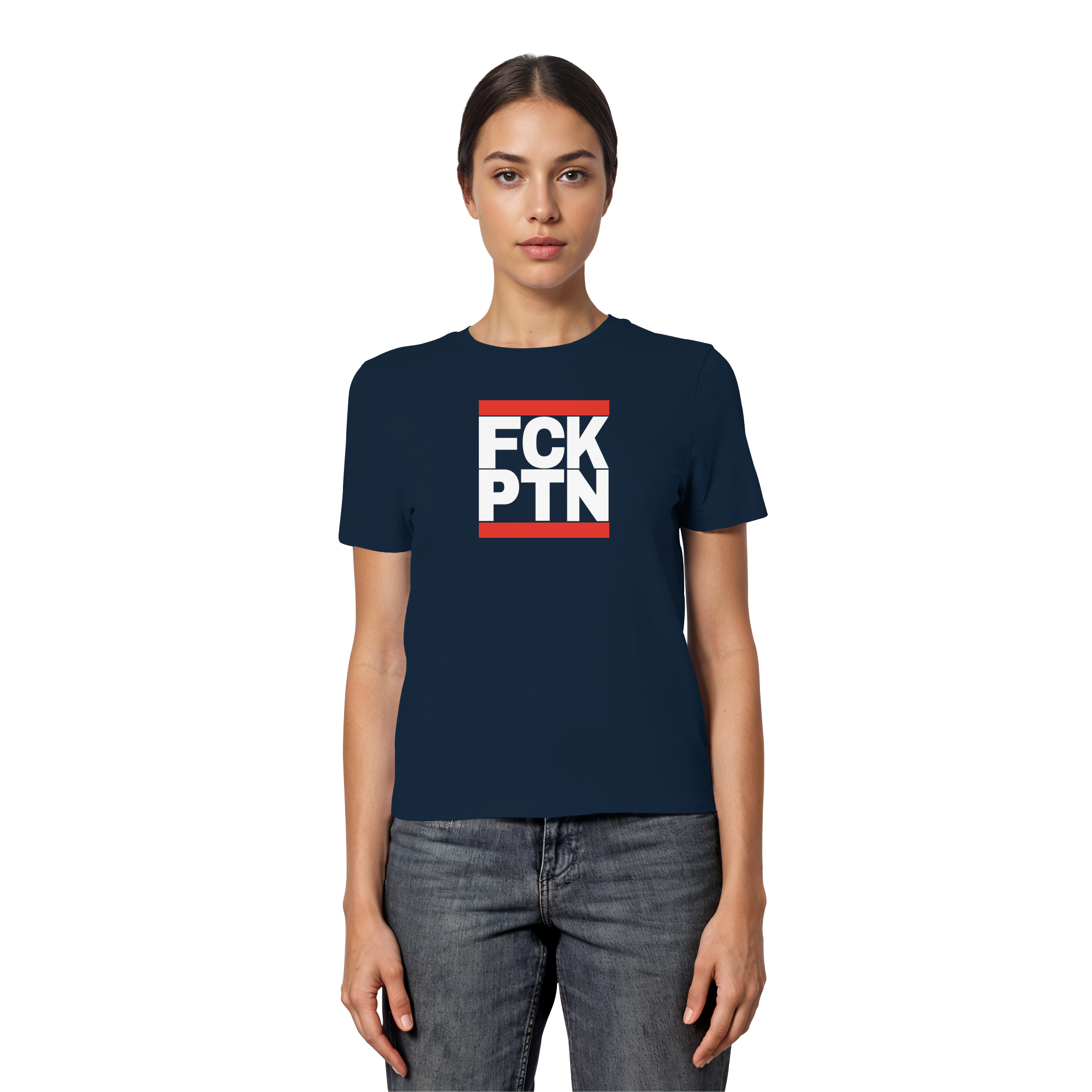 FCK PTN (weiße Schrift) - Fitted Ladies Organic Shirt