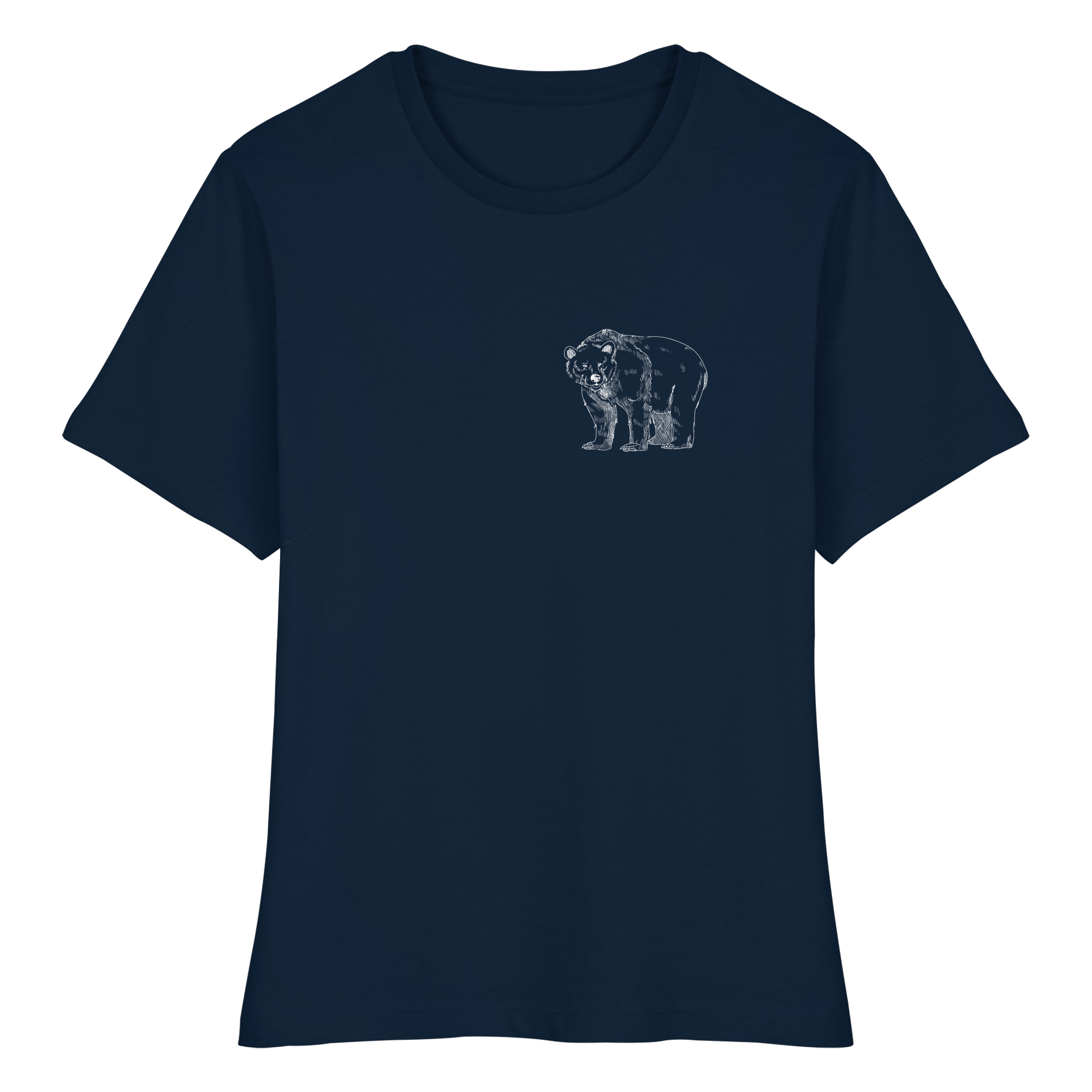 Team Bär Backprint (weiß) - Fitted Ladies Organic Shirt