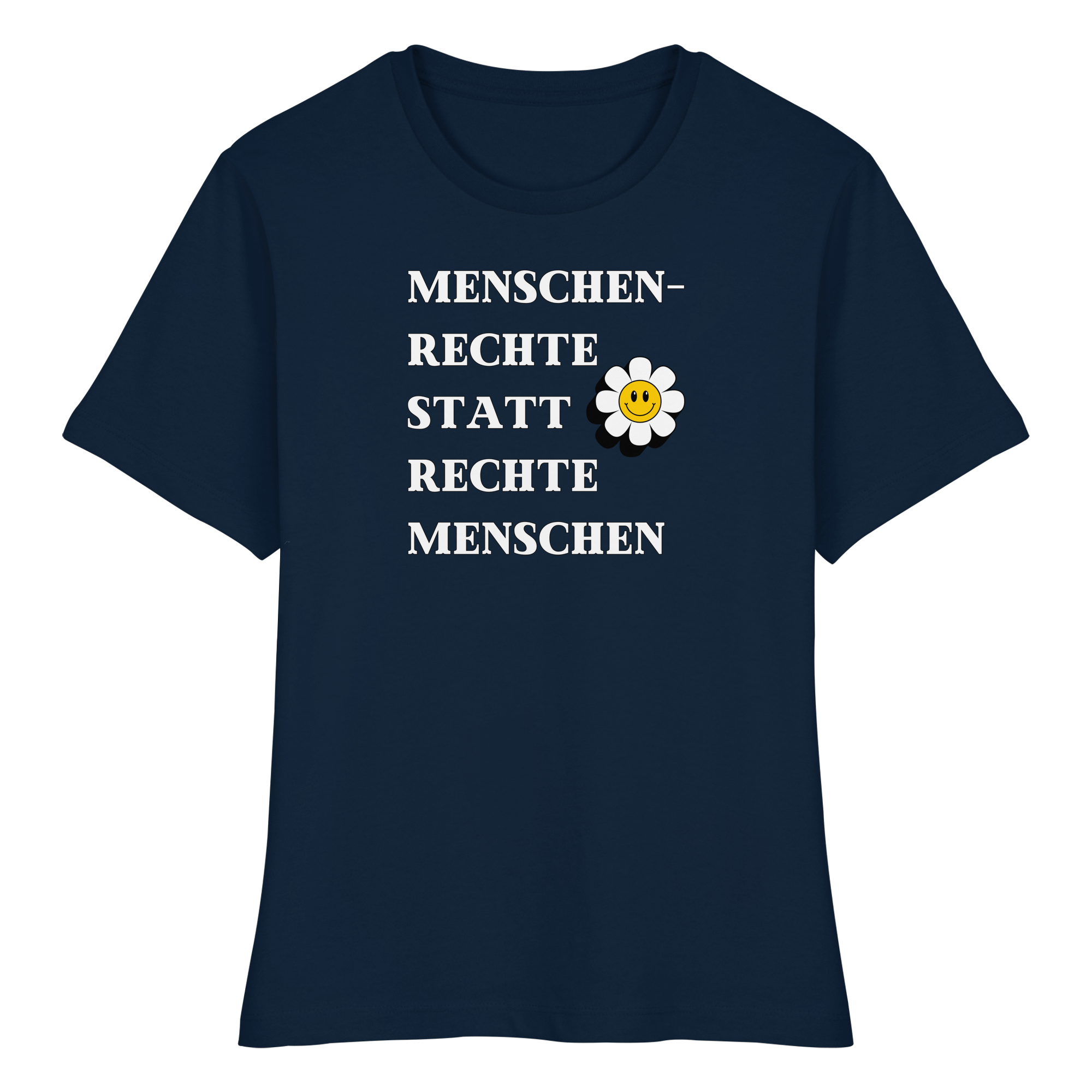 Menschenrechte statt rechte Menschen - Fitted Ladies Organic Shirt