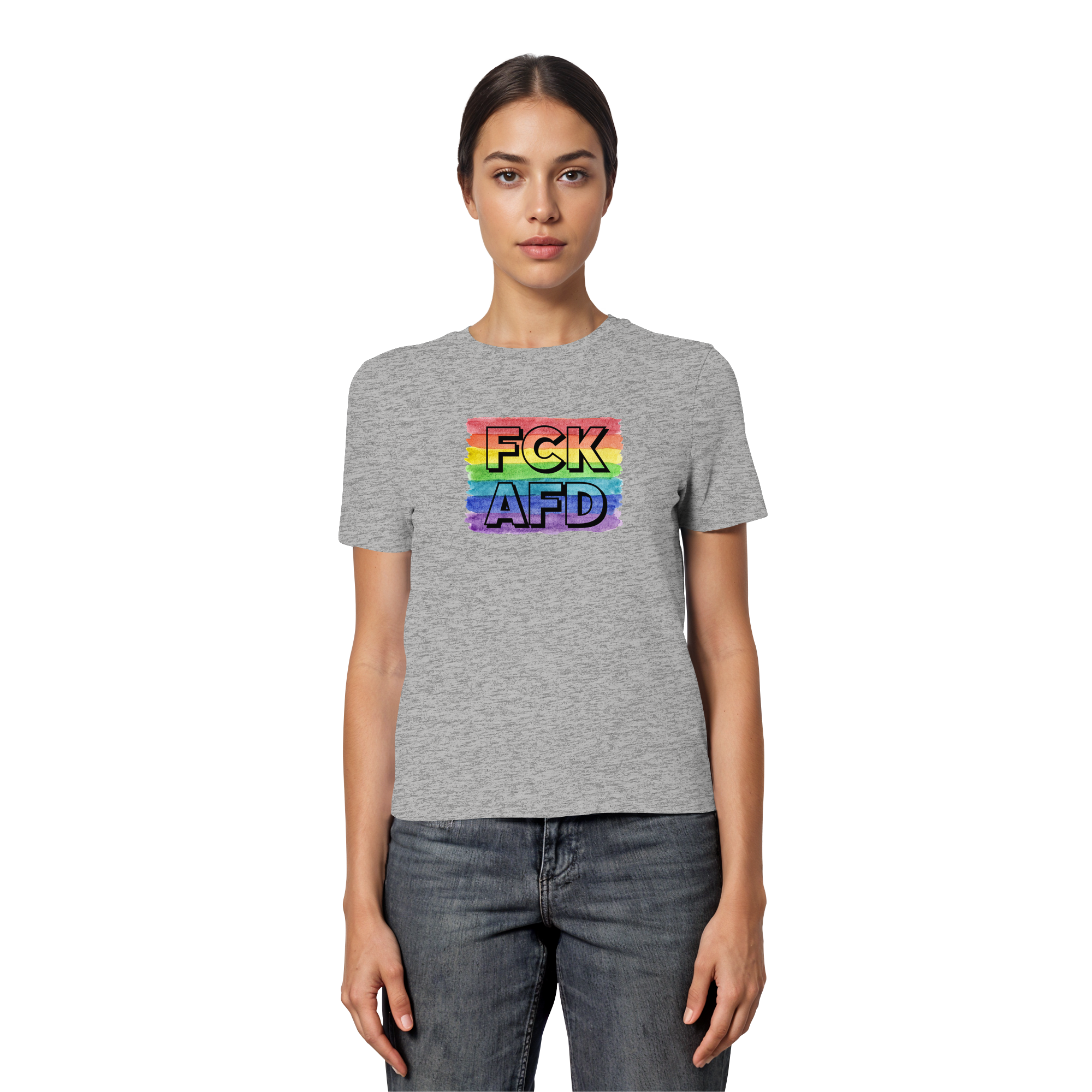 FCK AFD "Rainbow Resistance Edition" - Fitted Ladies Organic Shirt