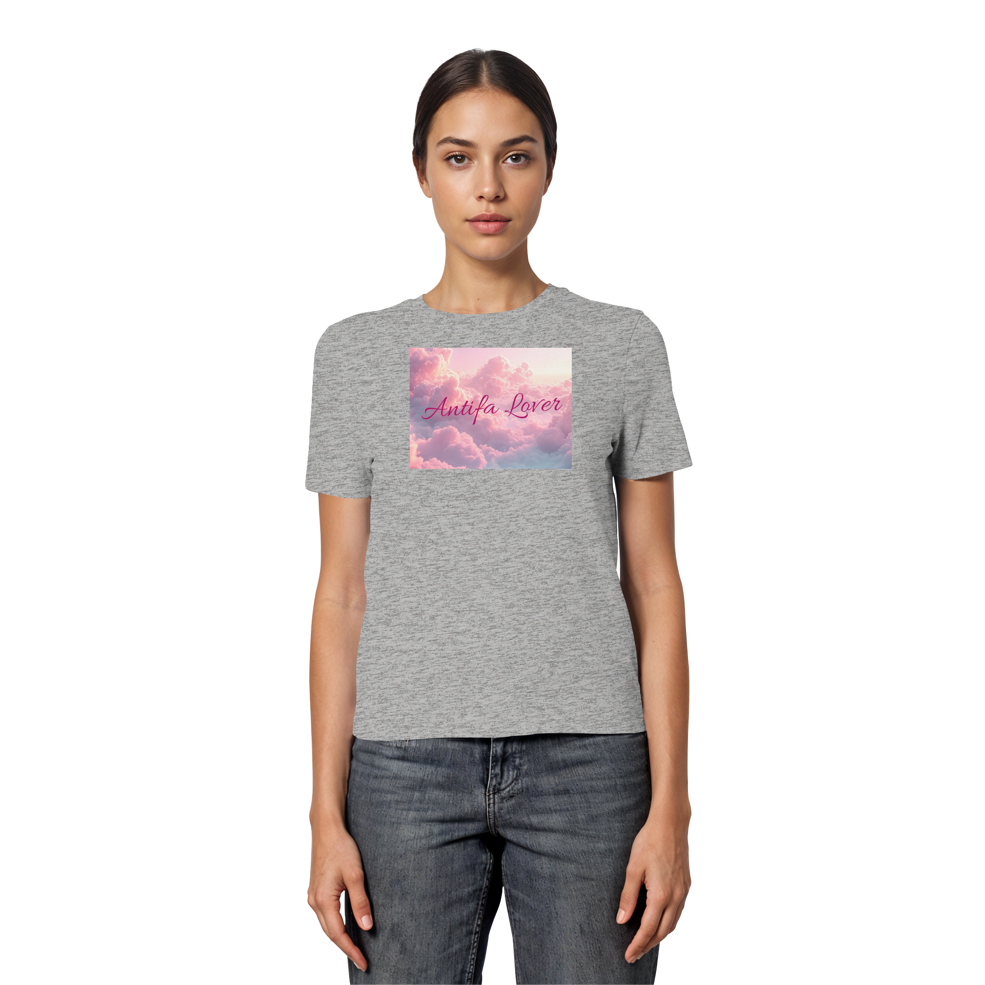 Antifa Lover Backprint - Fitted Ladies Organic Shirt