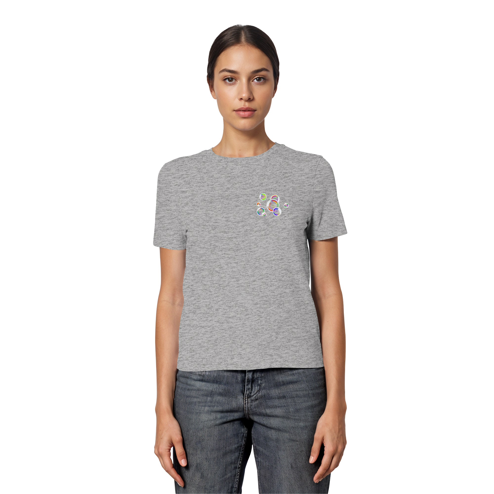 Regenbogen Seifenblasen - Fitted Ladies Organic Shirt