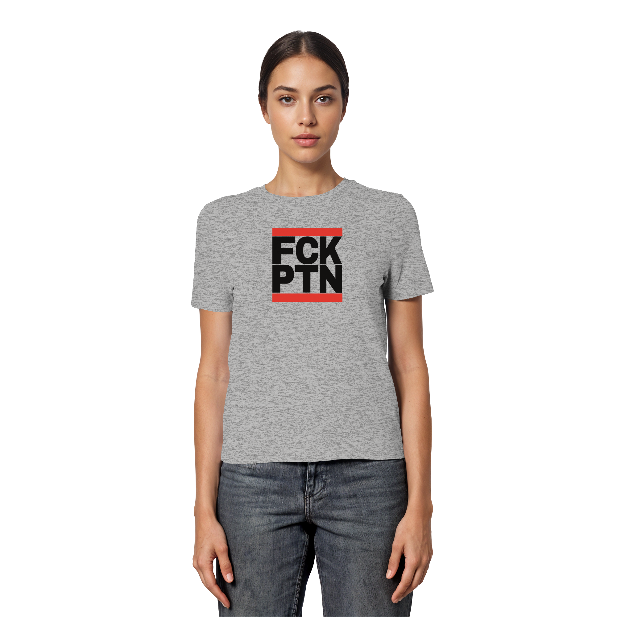 FCK PTN (schwarze Schrift) - Fitted Ladies Organic Shirt