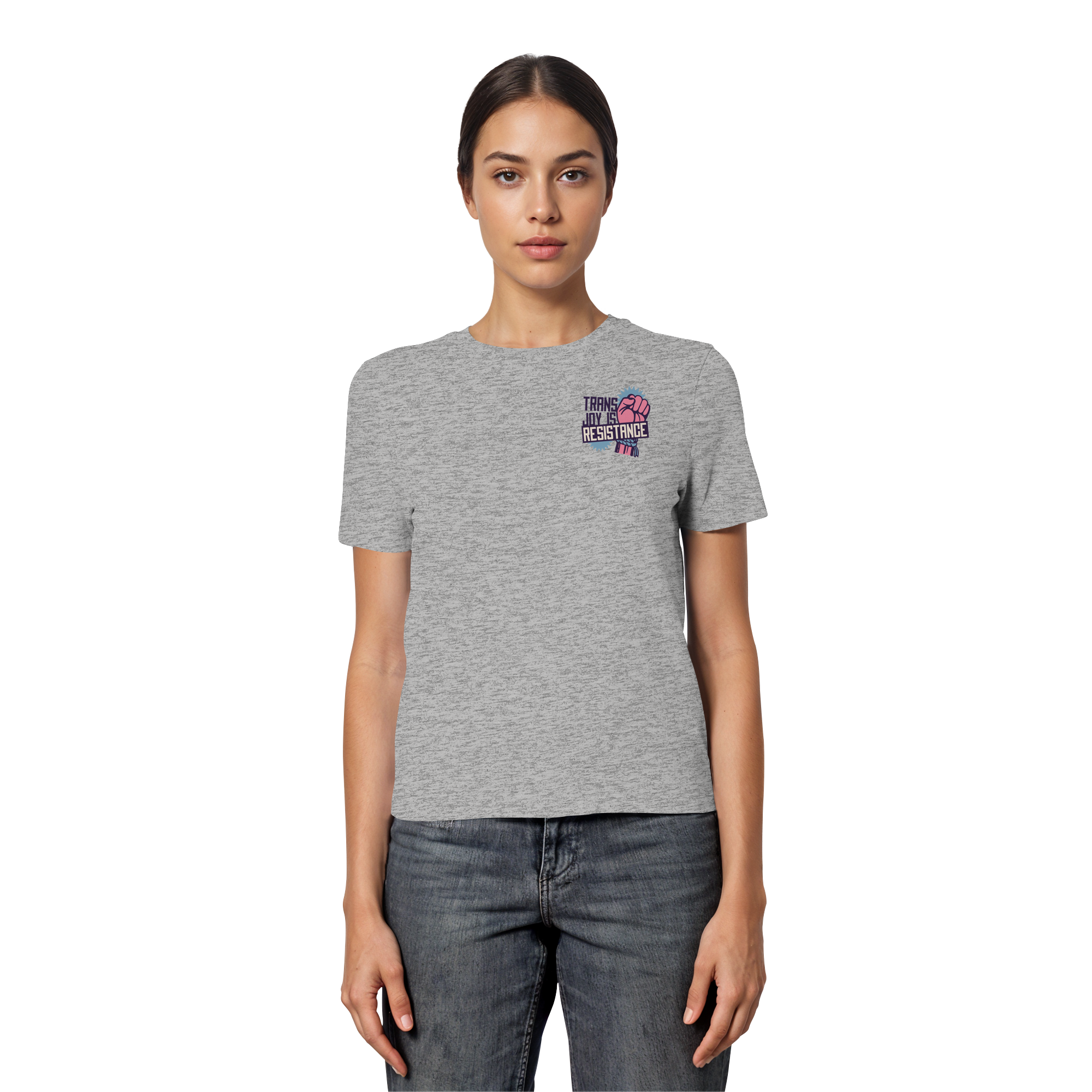 Trans Joy Is Resistance "Raised Fist Edition" - Fitted Ladies Organic Shirt