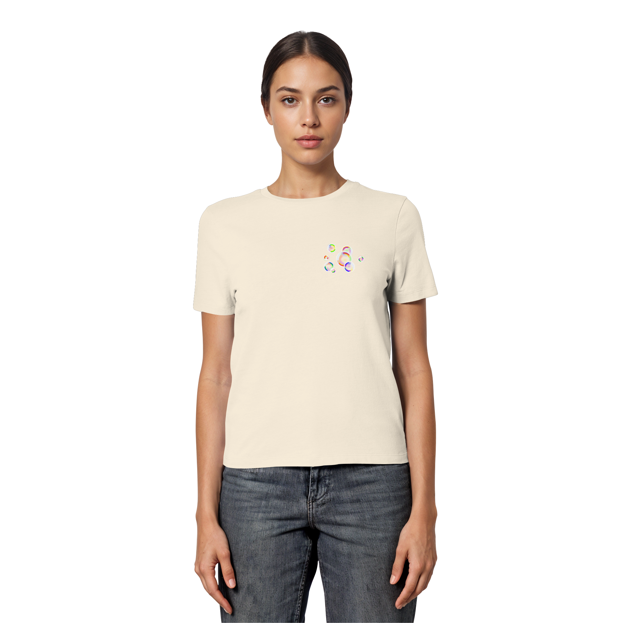 Regenbogen Seifenblasen - Fitted Ladies Organic Shirt