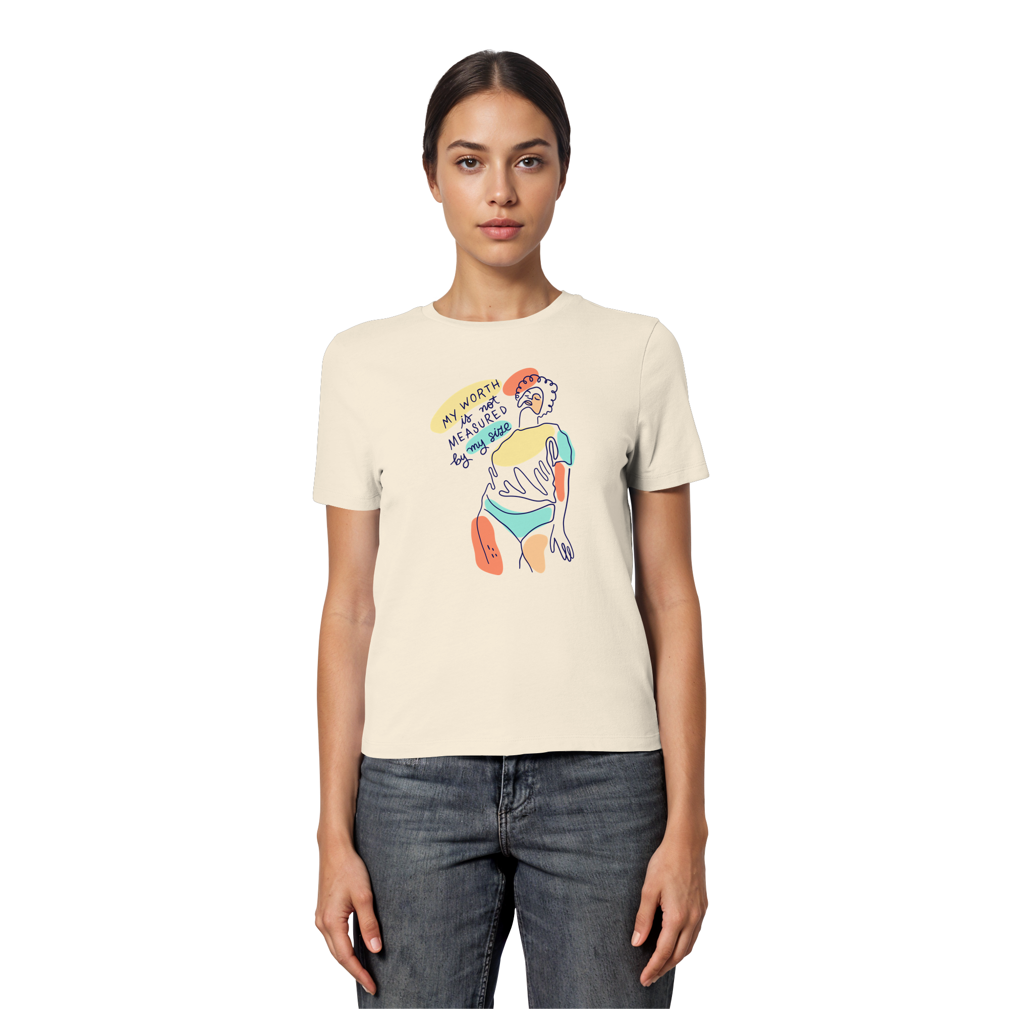 My Worth is not Measured by my Size - Fitted Ladies Organic Shirt