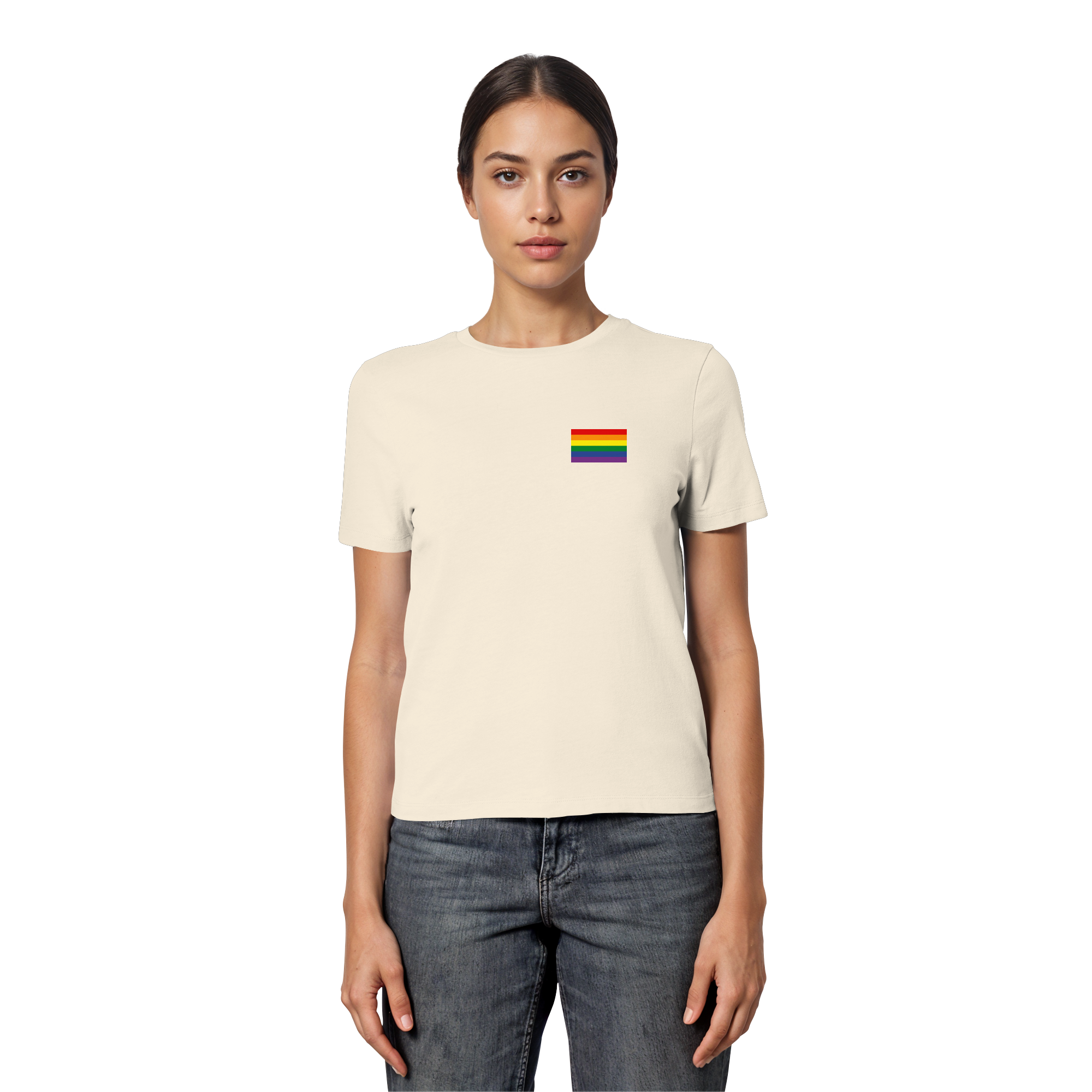 Regenbogen Pride Flag - Fitted Ladies Organic Shirt