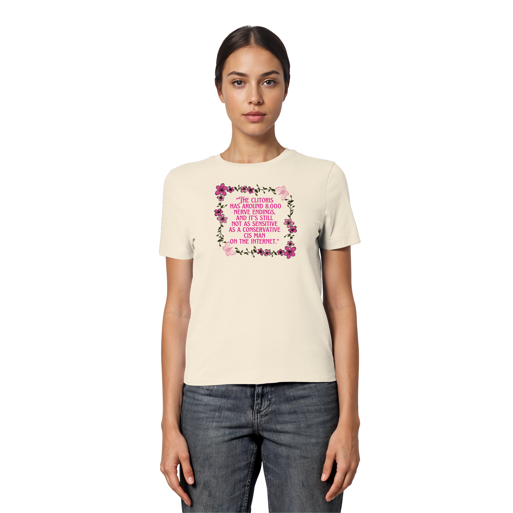 The Clitoris has around 8.000 Nerve Endings - Fitted Ladies Organic Shirt