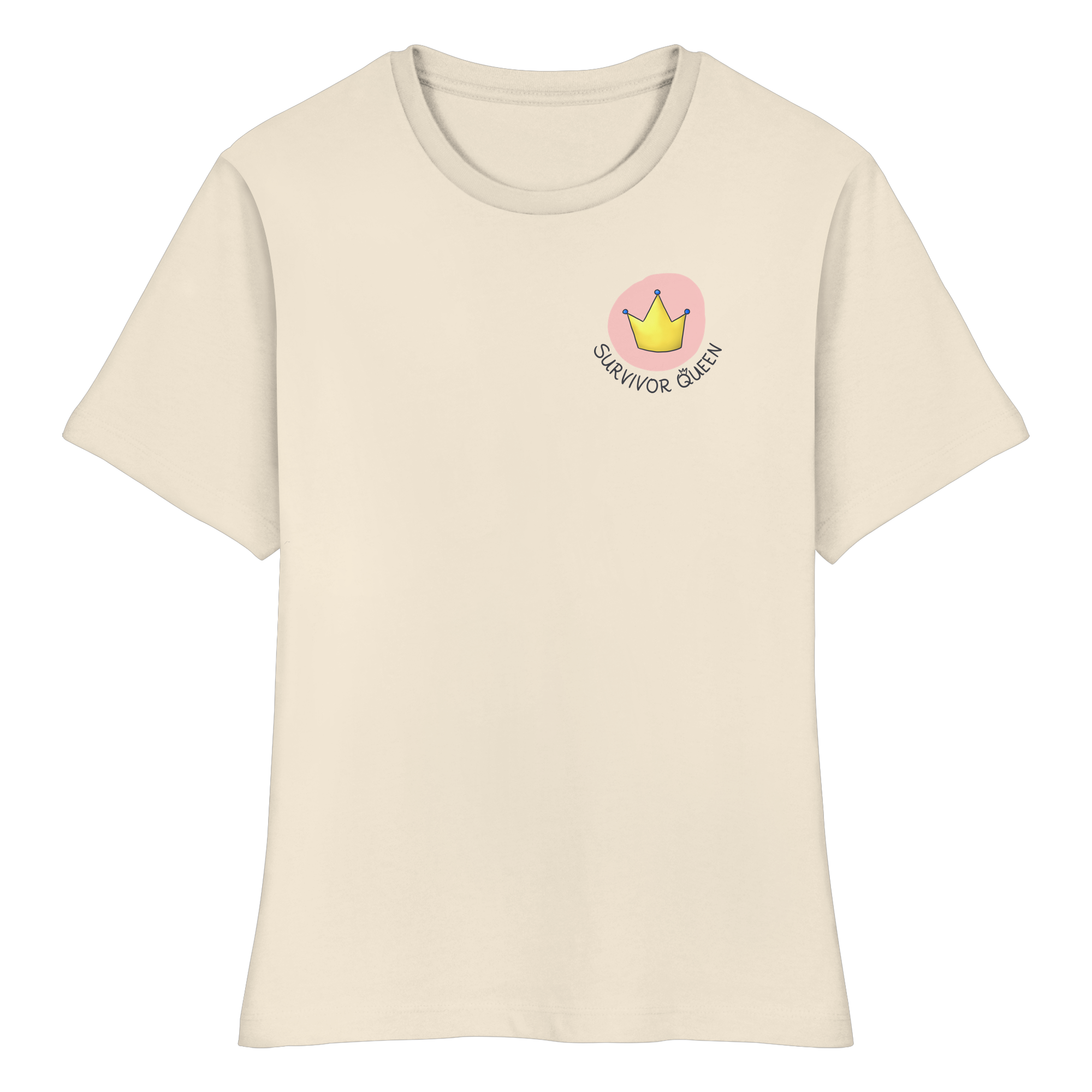 Survivor Queens Logo "Schriftzug Edition" Brustprint (hell) - Fitted Ladies Organic Shirt