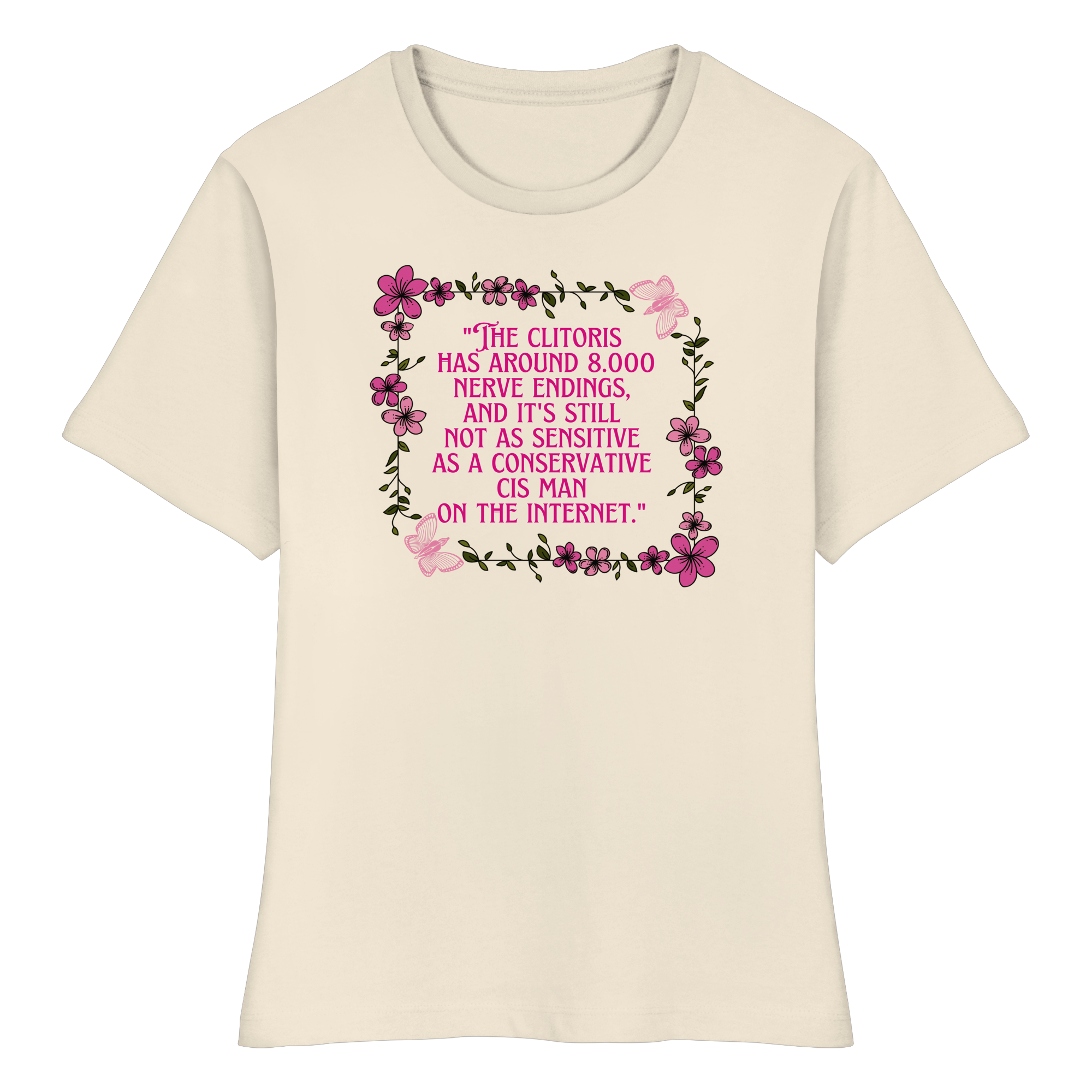 The Clitoris has around 8.000 Nerve Endings - Fitted Ladies Organic Shirt