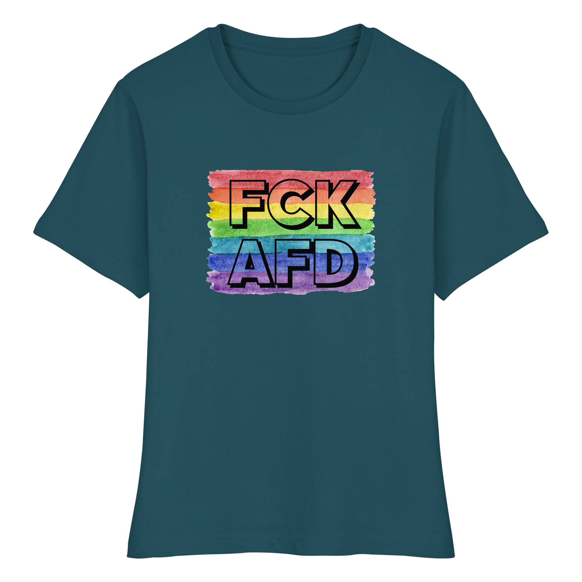 FCK AFD "Rainbow Resistance Edition" - Fitted Ladies Organic Shirt