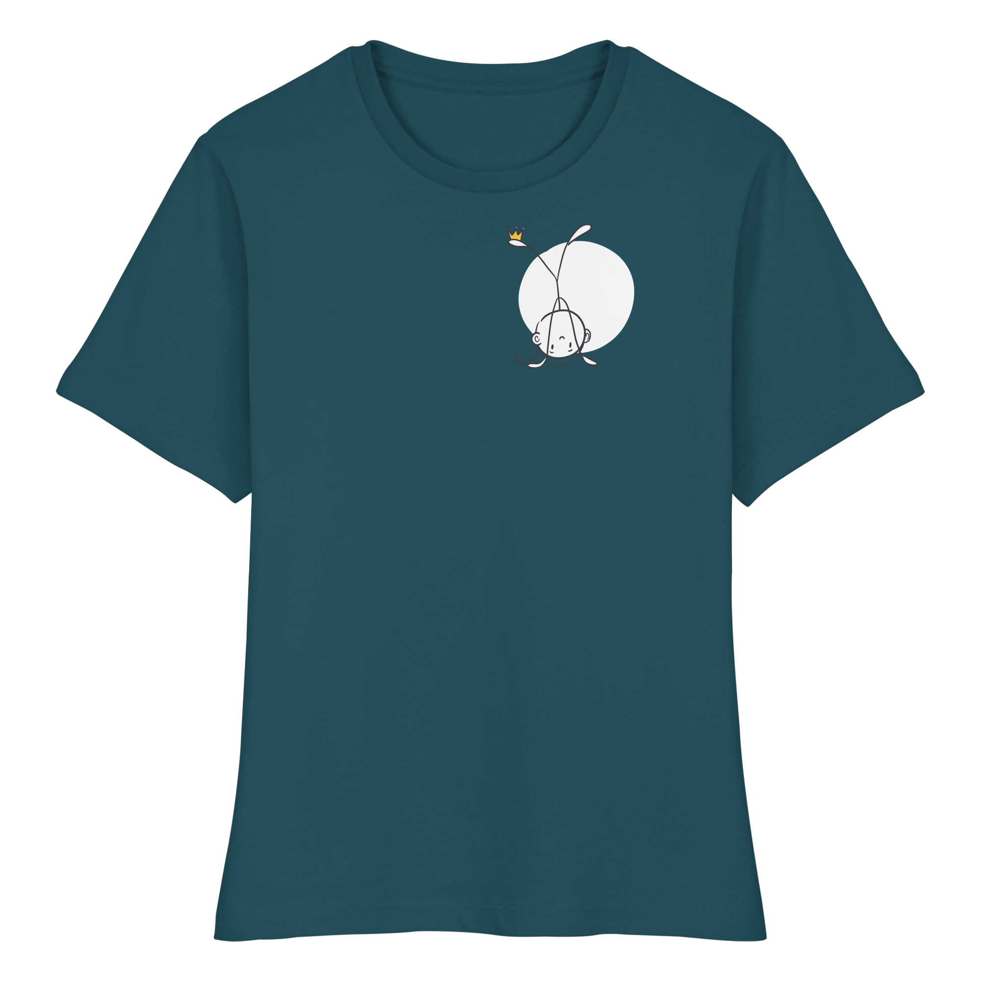 Seelenmännchen "Handstand Edition" Brustprint (dunkel) - Fitted Ladies Organic Shirt
