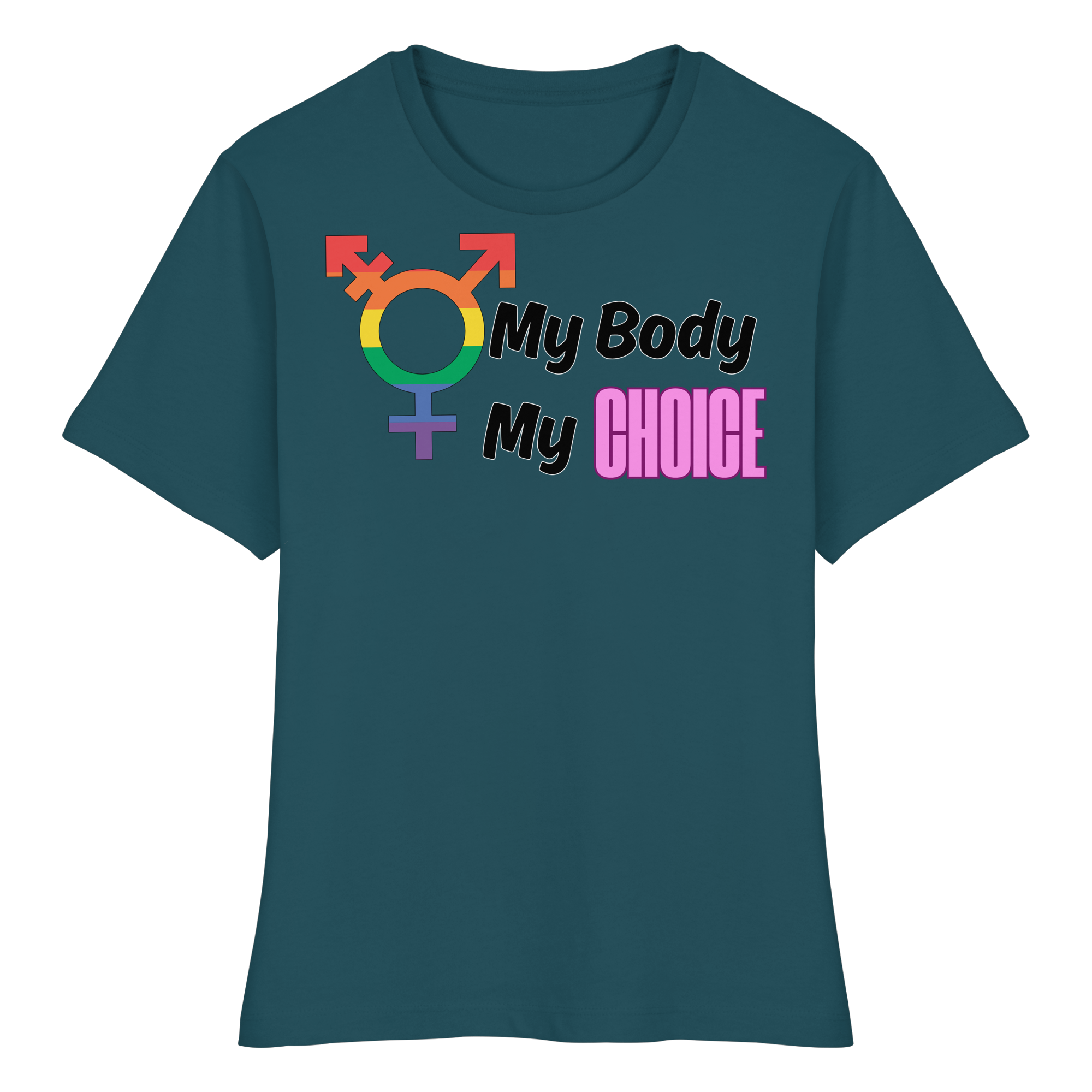 My Body My Choice "Rainbow Resistance Edition" - Fitted Ladies Organic Shirt