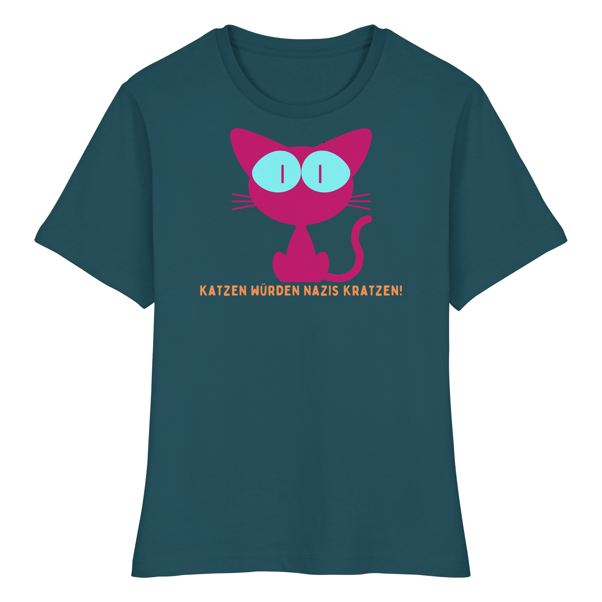 Katzen würden Nazis kratzen - Fitted Ladies Organic Shirt
