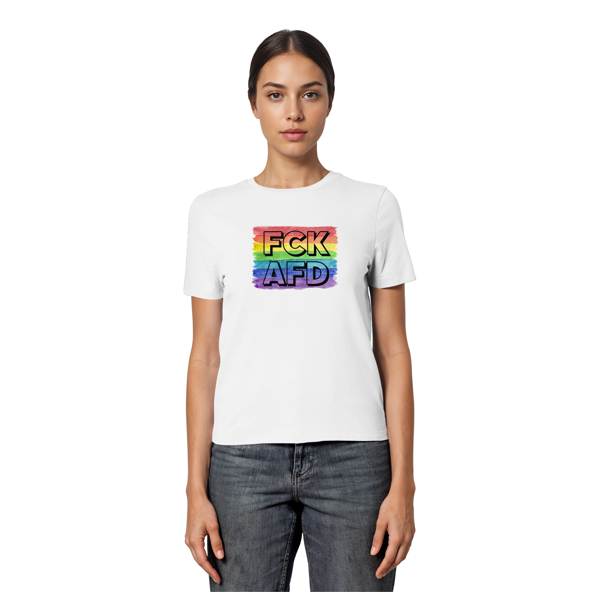 FCK AFD "Rainbow Resistance Edition" - Fitted Ladies Organic Shirt