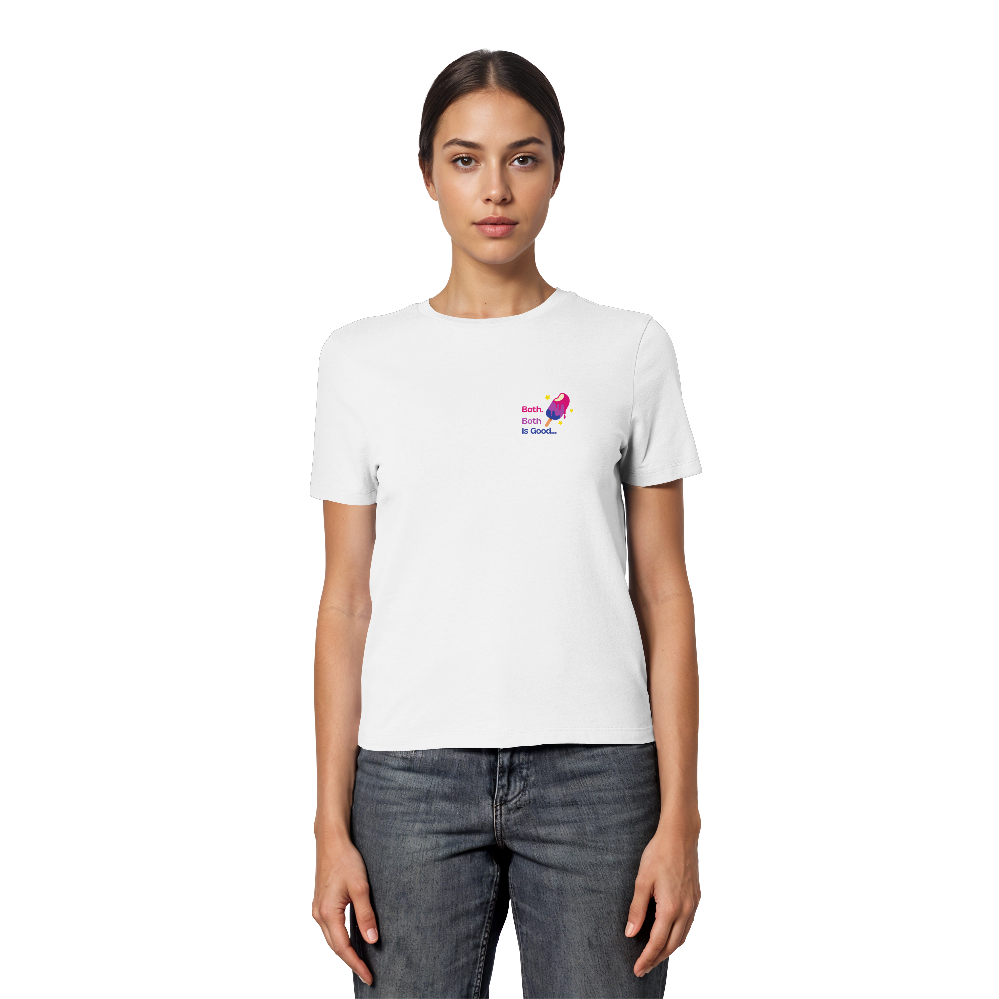 Bi Pride: Both is Good - Fitted Ladies Organic Shirt
