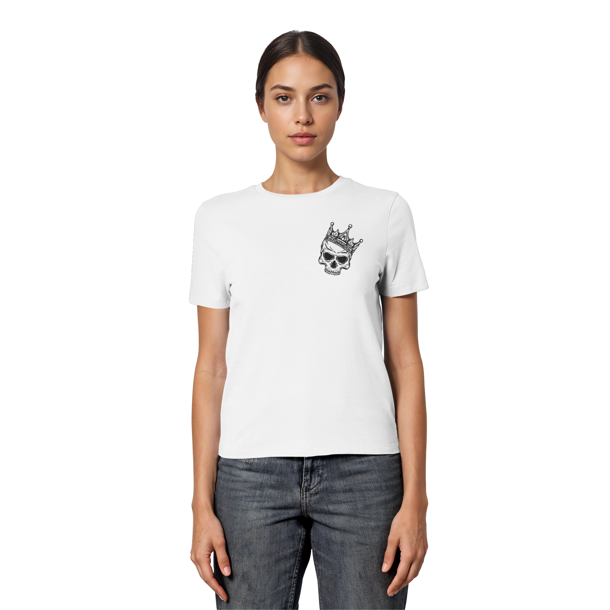 Eat the Rich "Skull Edition" Backprint - Fitted Ladies Organic Shirt