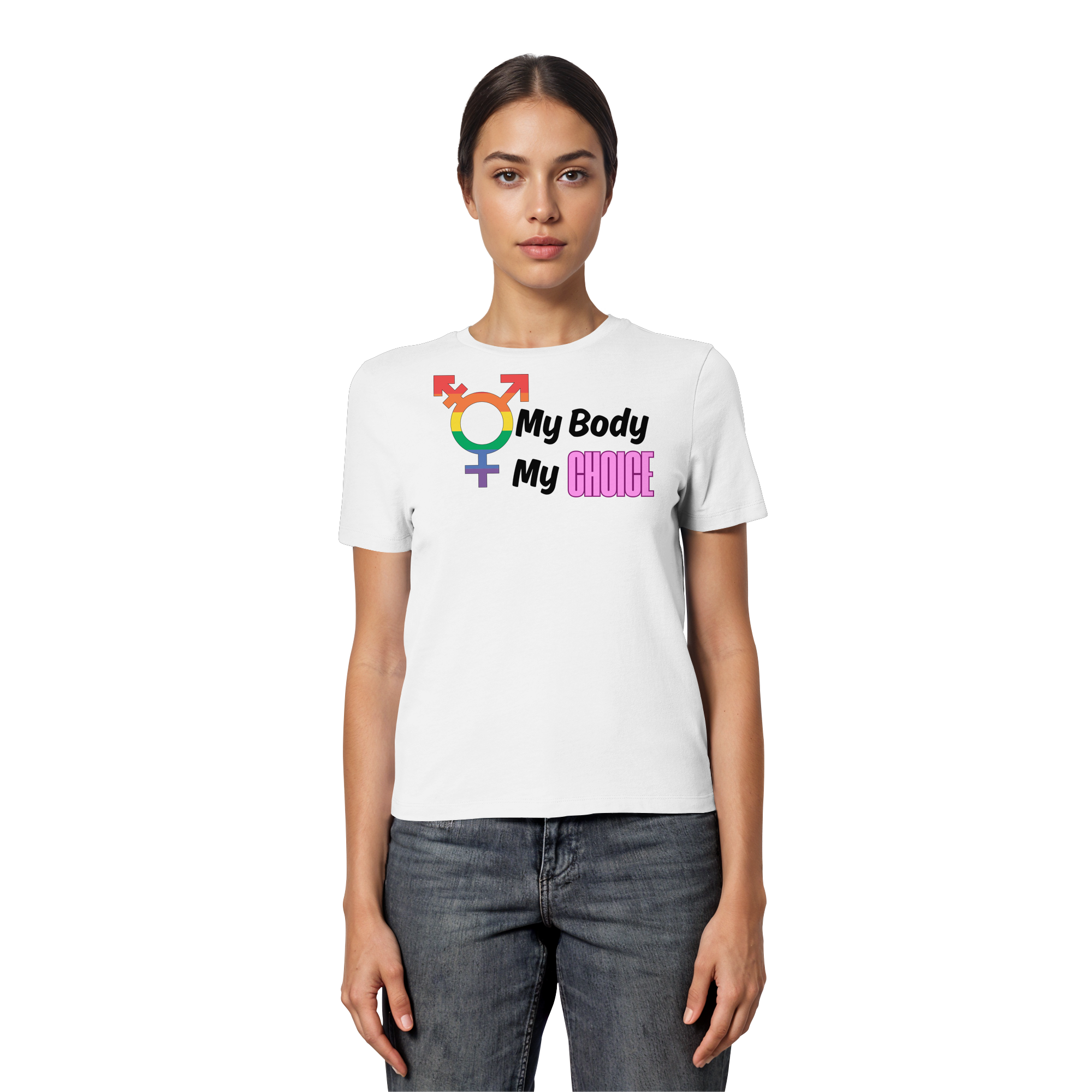 My Body My Choice "Rainbow Resistance Edition" - Fitted Ladies Organic Shirt