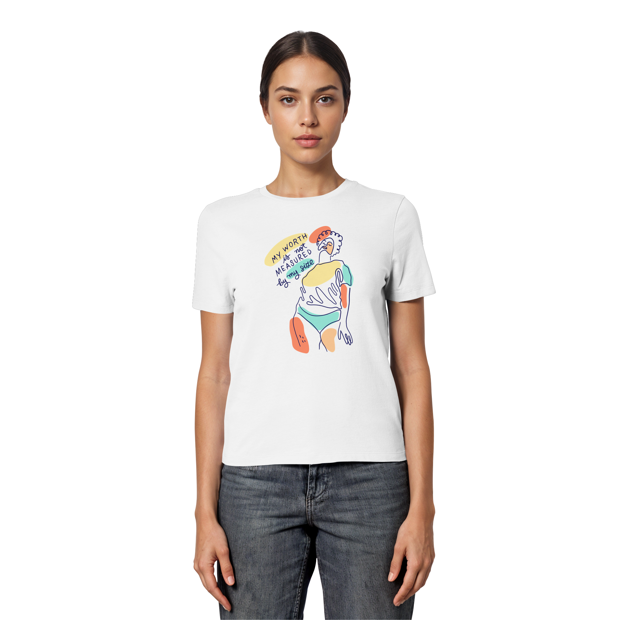My Worth is not Measured by my Size - Fitted Ladies Organic Shirt