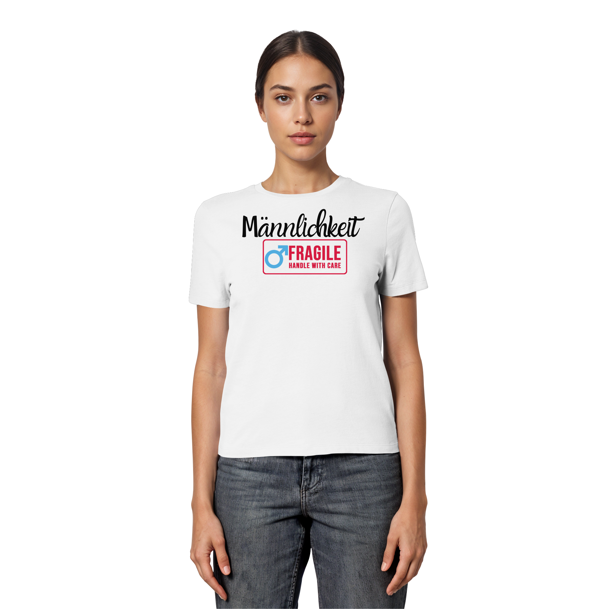 Männlichkeit: Handle with Care - Fitted Ladies Organic Shirt