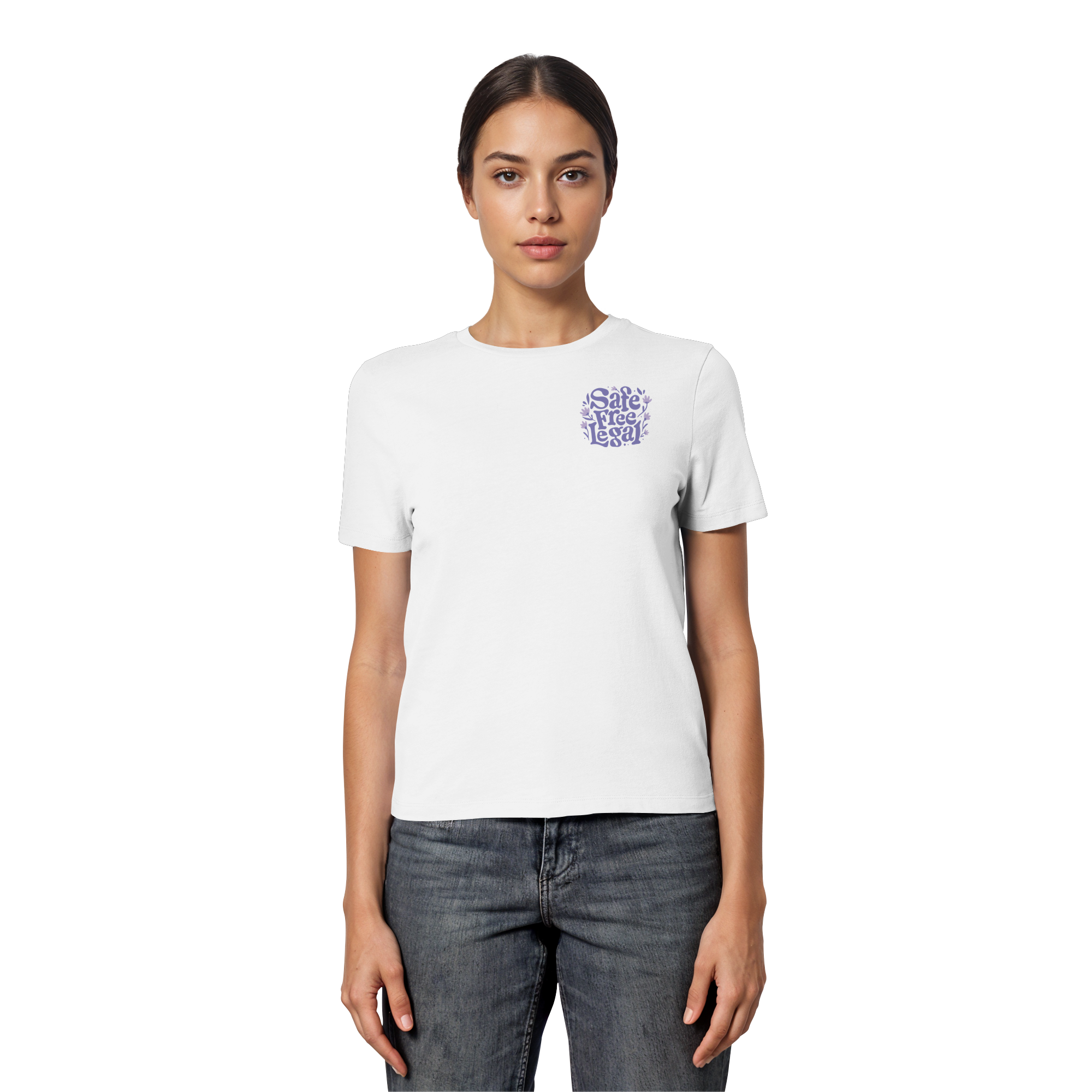 Safe Free Legal "Blumen Edition" - Fitted Ladies Organic Shirt