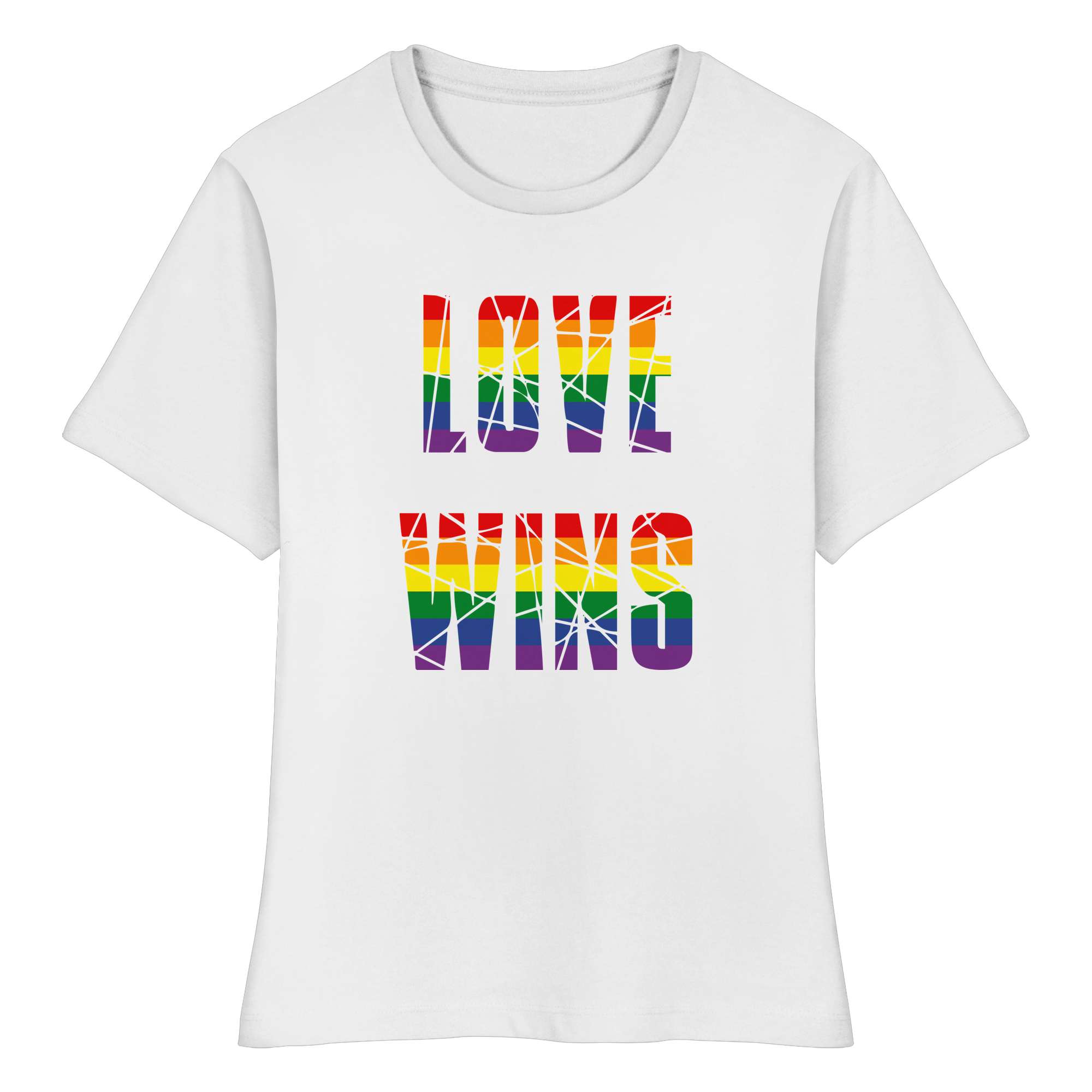 LOVE WINS in Regenbogen Farben - Fitted Ladies Organic Shirt