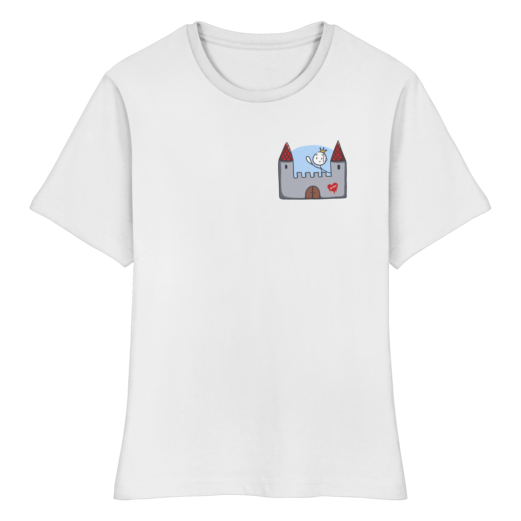 Hier und jetzt bin ich in Sicherheit "Schwarze Edition" Backprint - Fitted Ladies Organic Shirt