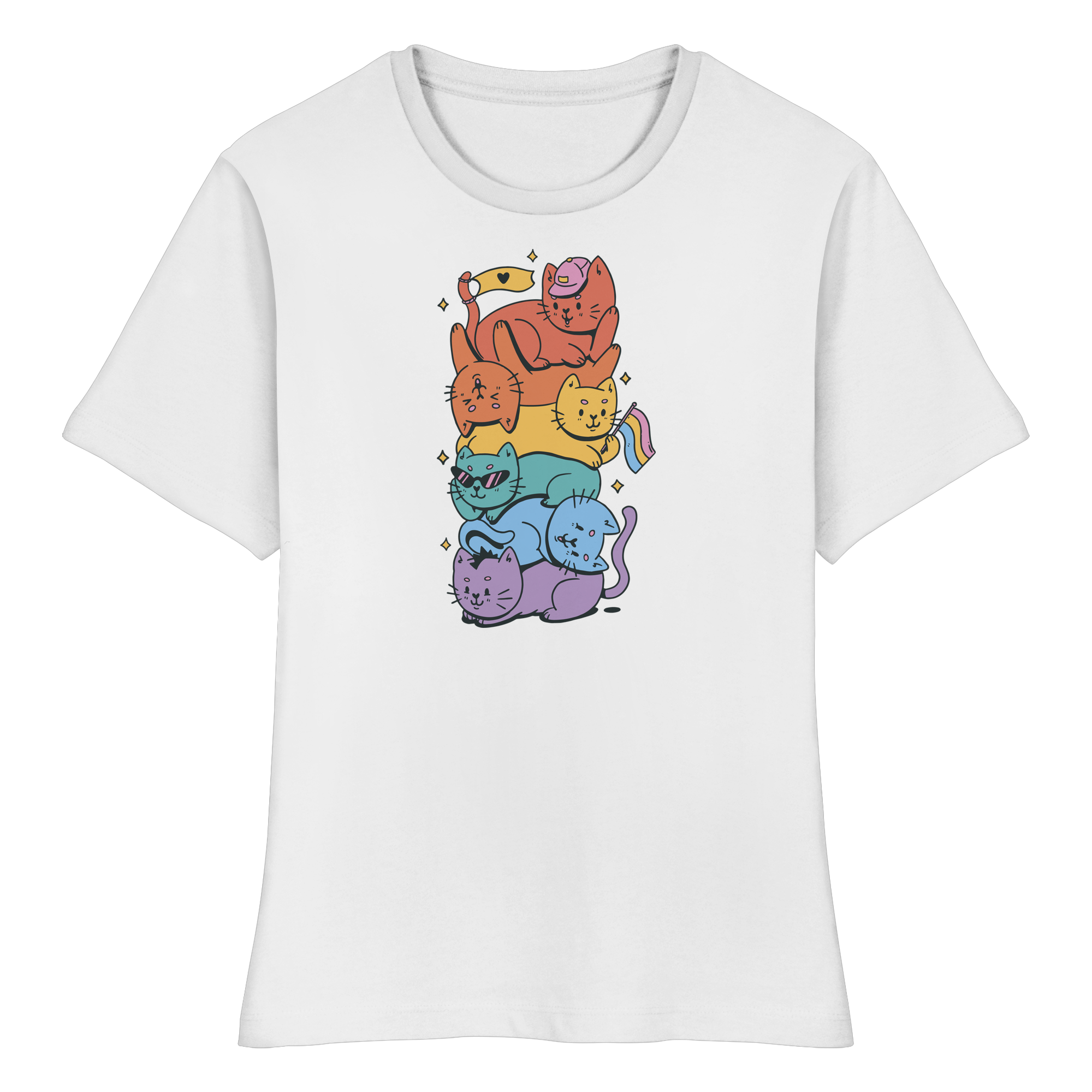 LGBTQ+ Katzen - Fitted Ladies Organic Shirt