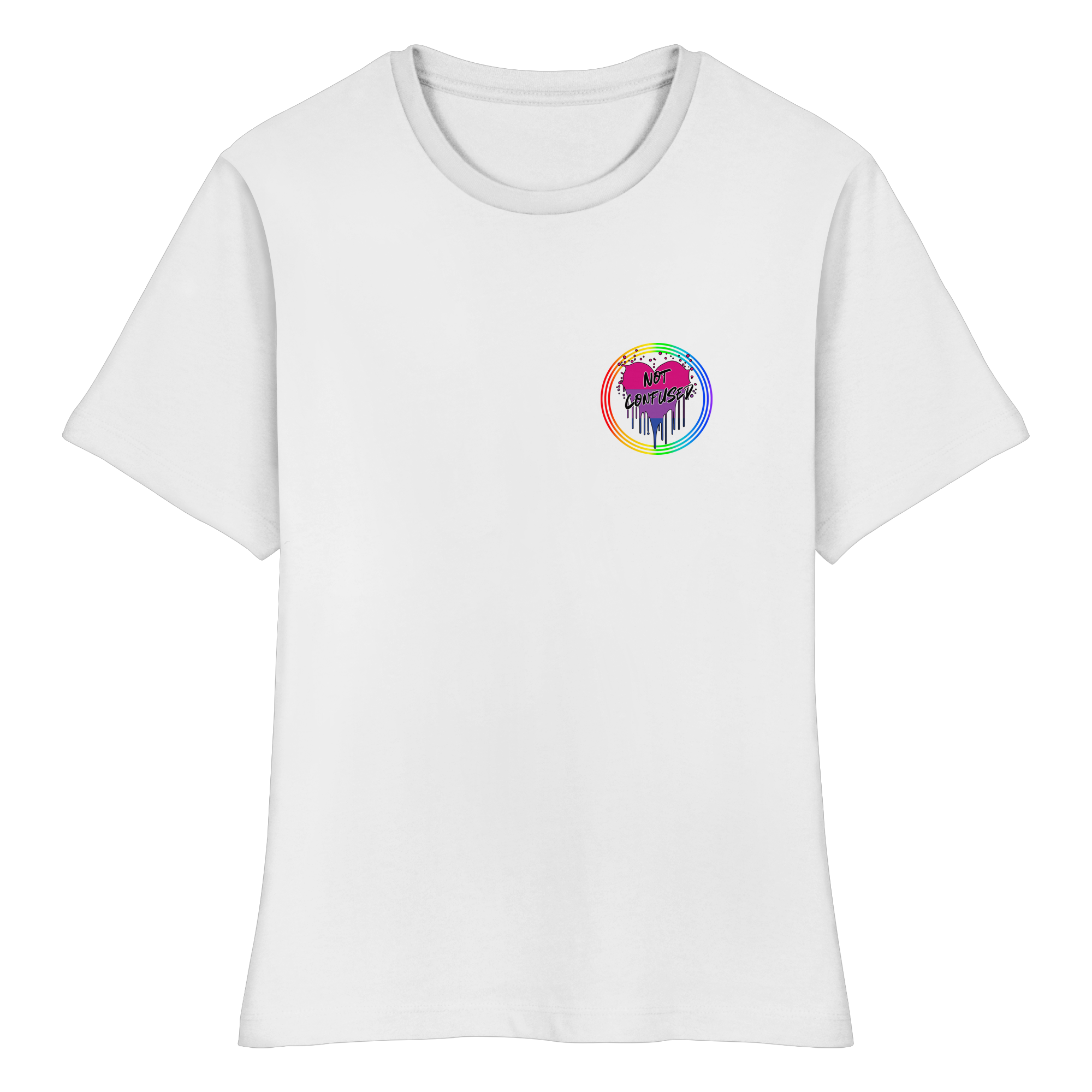 Bisexual Not Confused "Regenbogenkreis Edition" - Fitted Ladies Organic Shirt