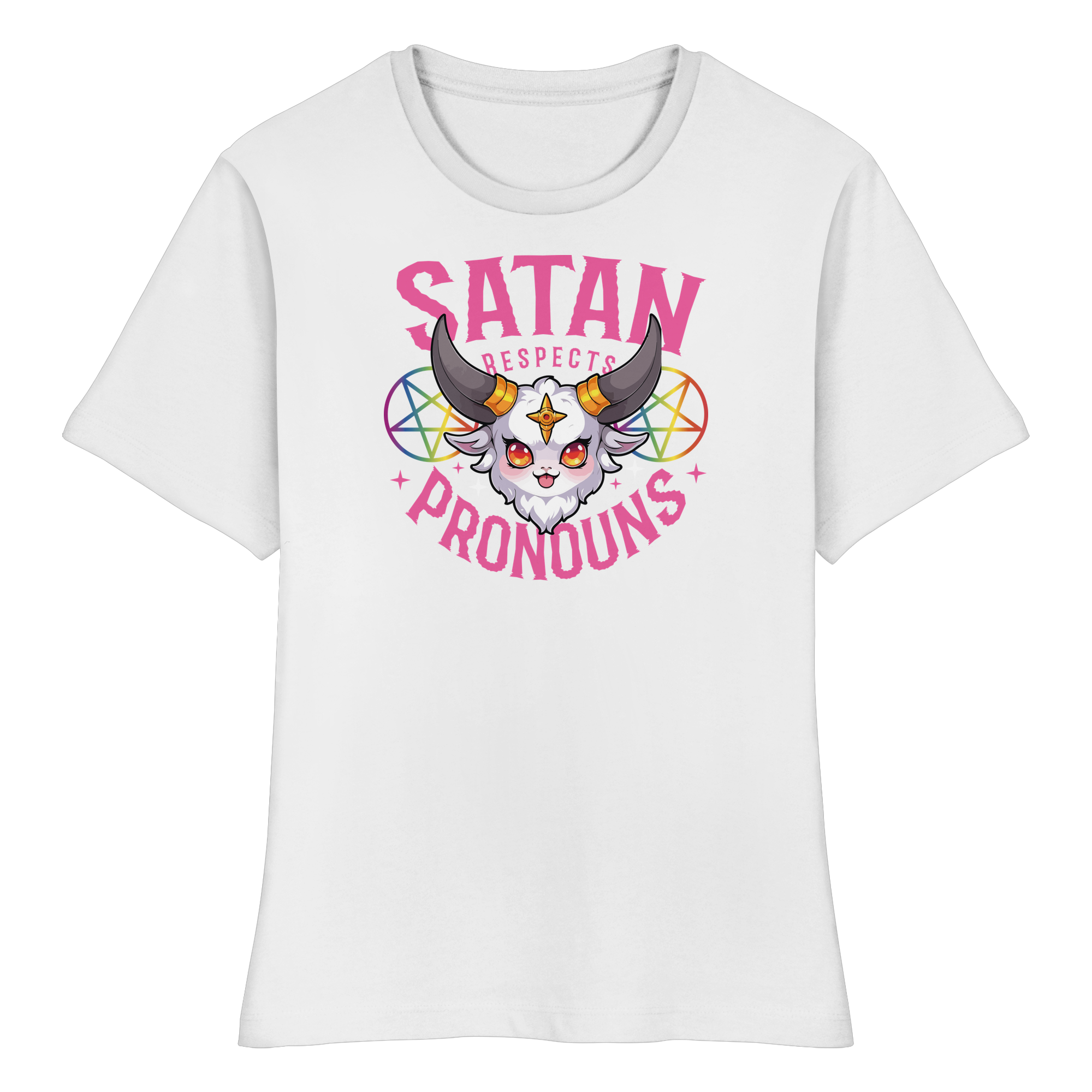 Satan Respects Pronouns - Fitted Ladies Organic Shirt
