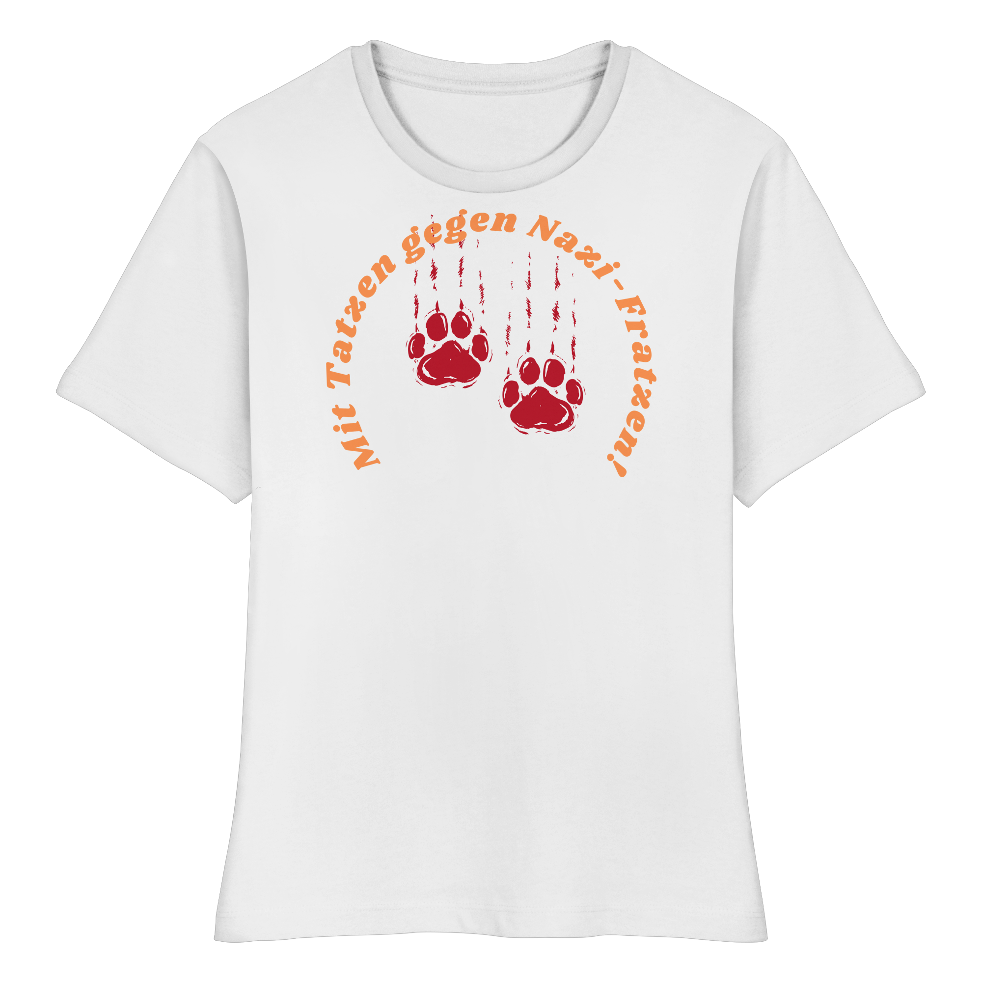 Mit Tatzen gegen Nazi Fratzen - Fitted Ladies Organic Shirt