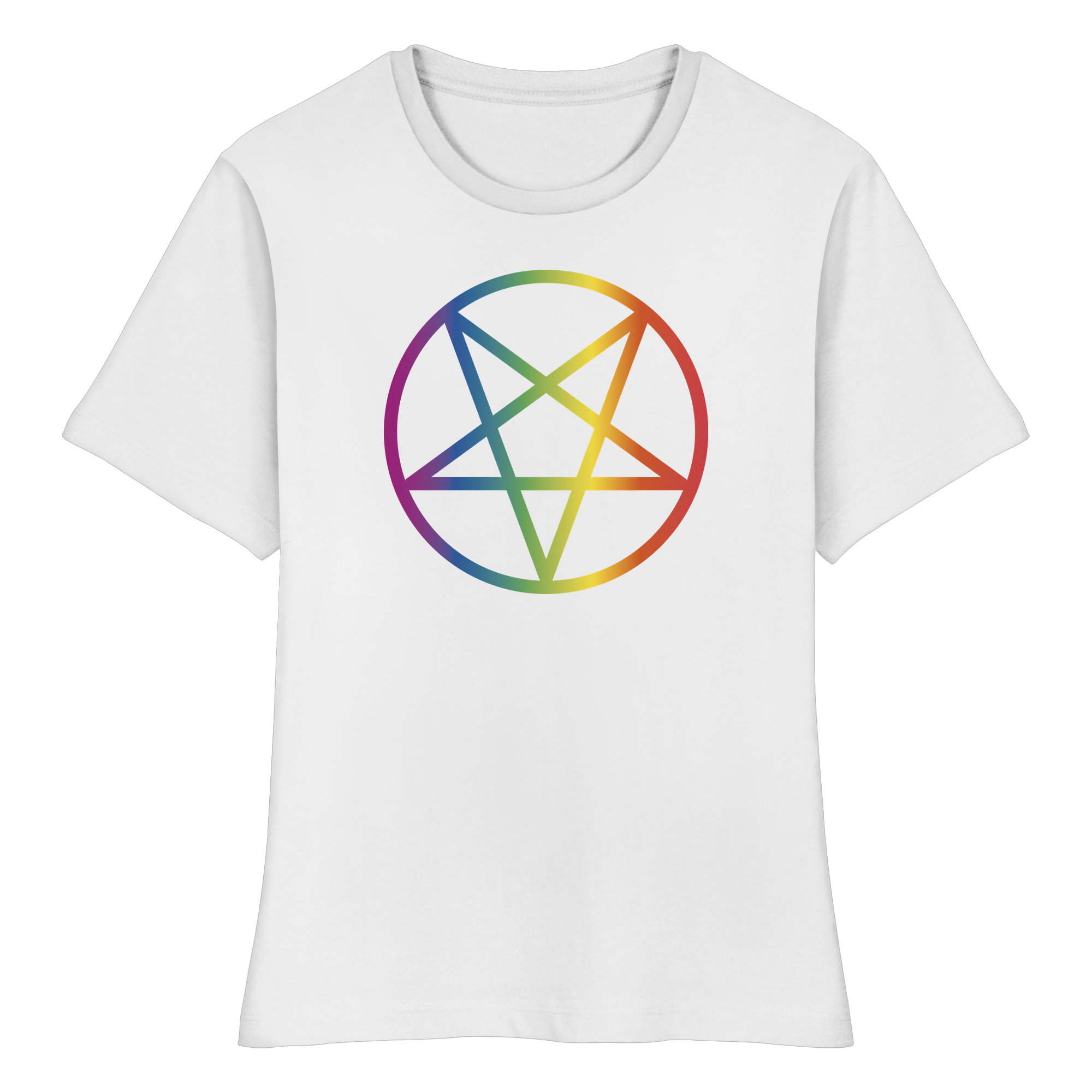 Regenbogen Pentagramm - Fitted Ladies Organic Shirt