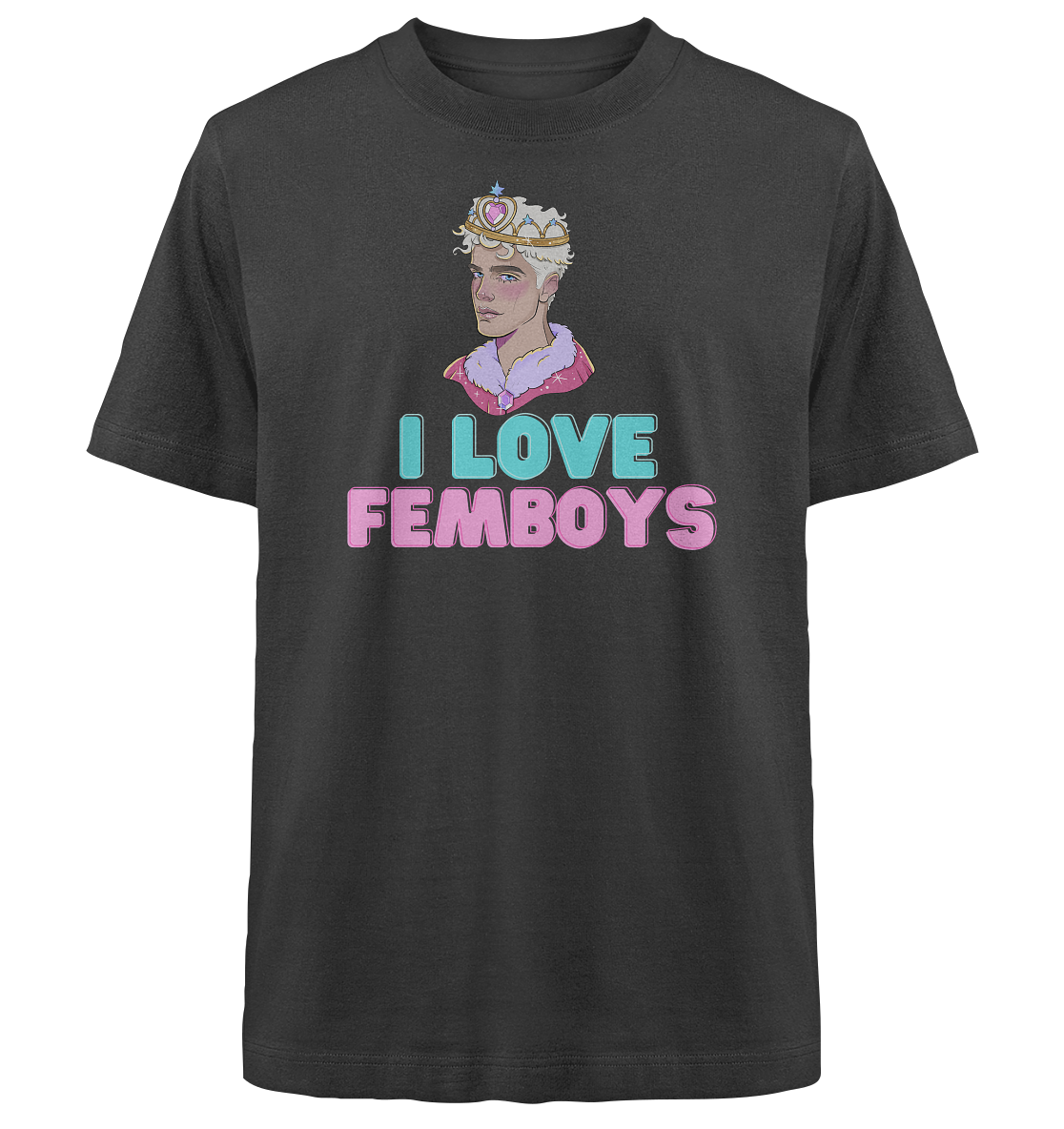 I Love Femboys "Royal Blush Edition" - Heavy Oversized Organic Shirt