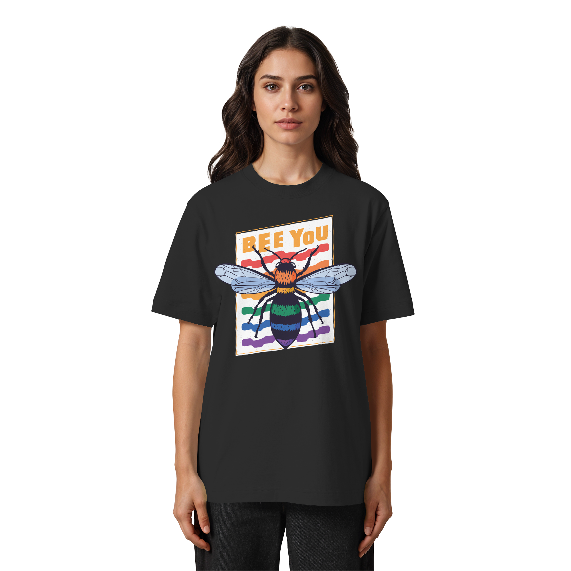 Bee You "Rainbow Edition" - Heavy Oversized Organic Shirt