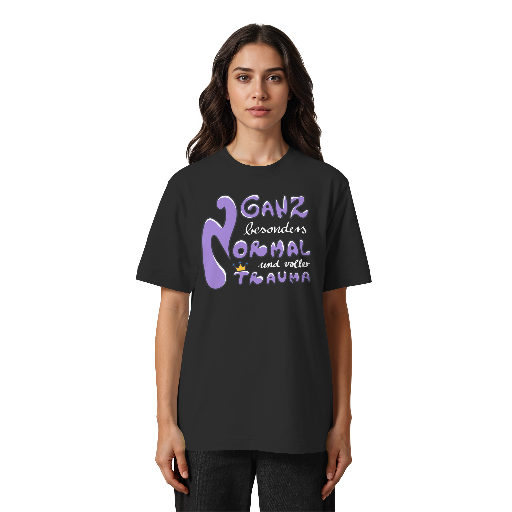 Ganz besonders Normal und voller Trauma "Lila Edition" - Heavy Oversized Organic Shirt