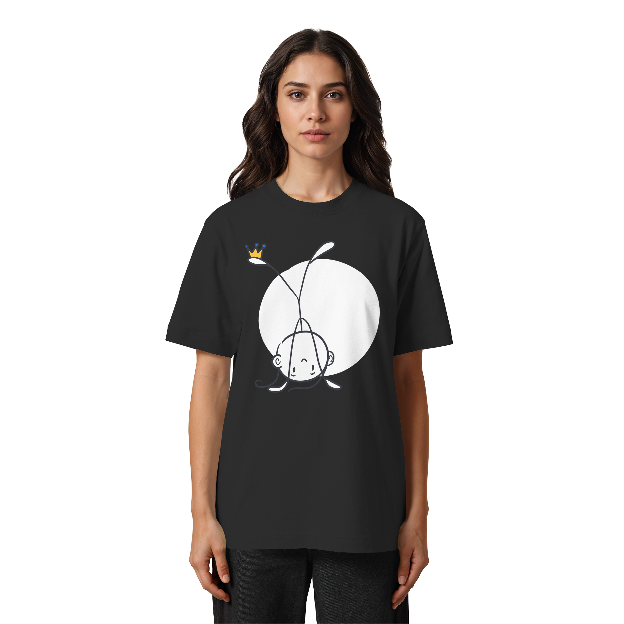 Seelenmännchen "Handstand Edition" Frontprint (dunkel) - Heavy Oversized Organic Shirt