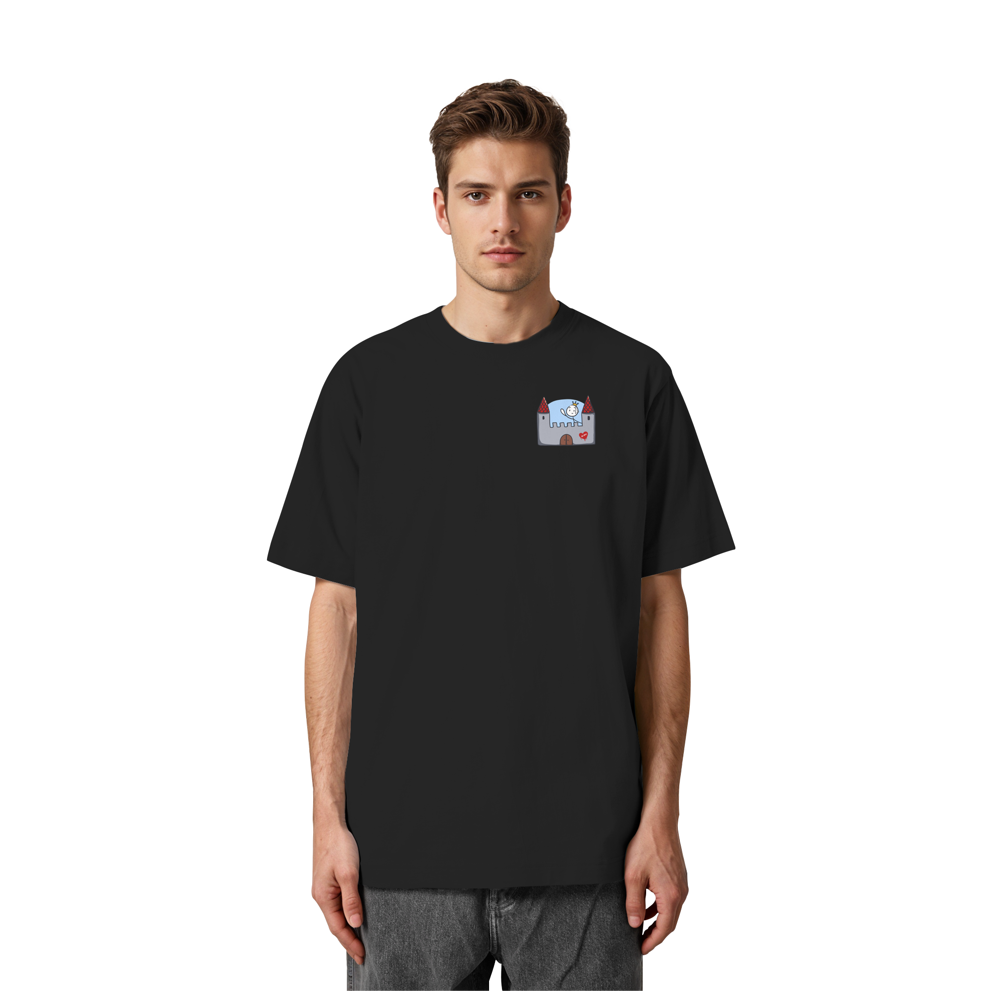 Hier und jetzt bin ich in Sicherheit "Bunte Edition" Backprint - Heavy Oversized Organic Shirt