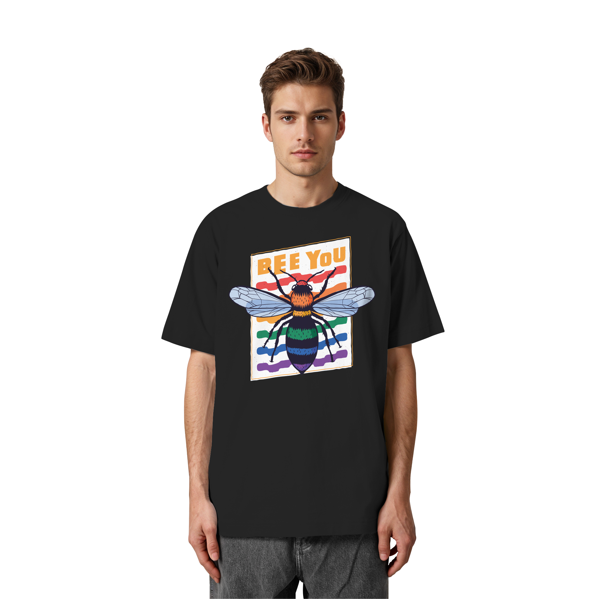 Bee You "Rainbow Edition" - Heavy Oversized Organic Shirt