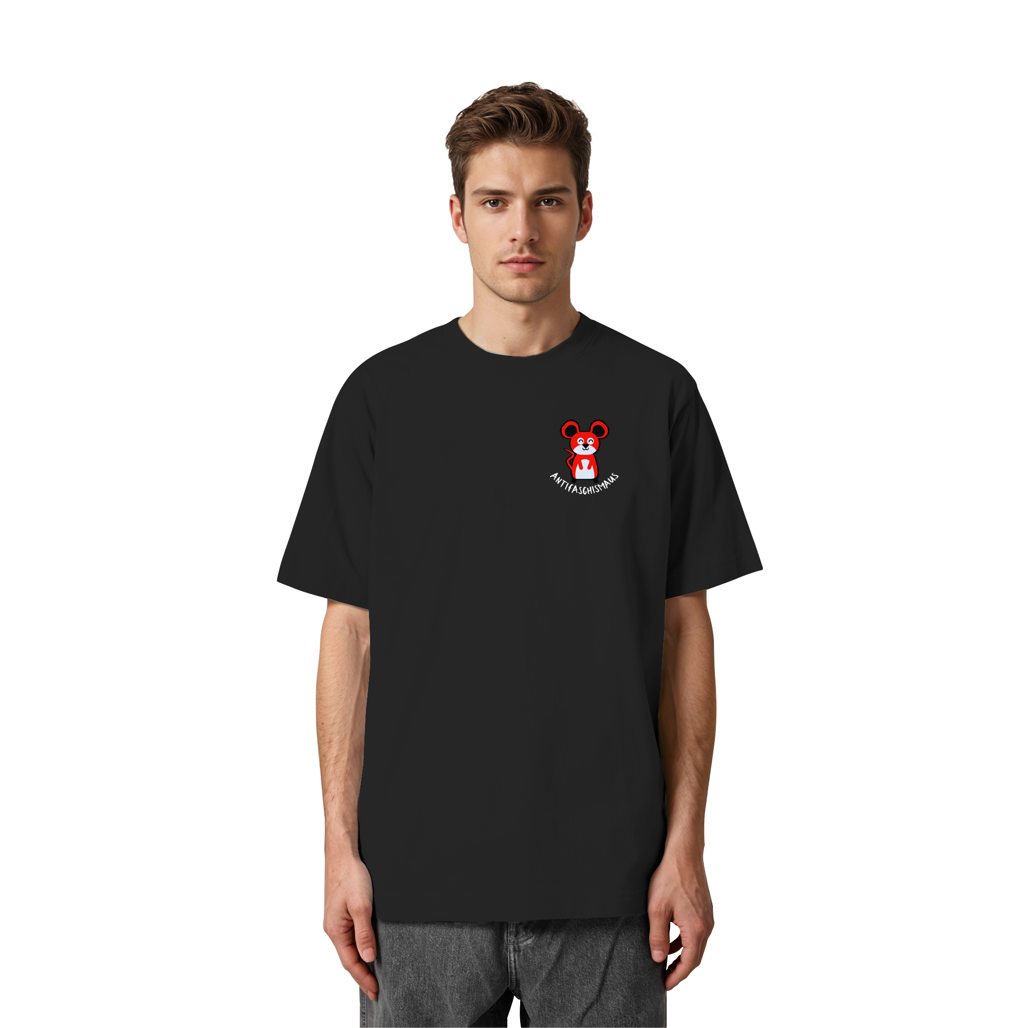 Antifaschismaus - Heavy Oversized Organic Shirt