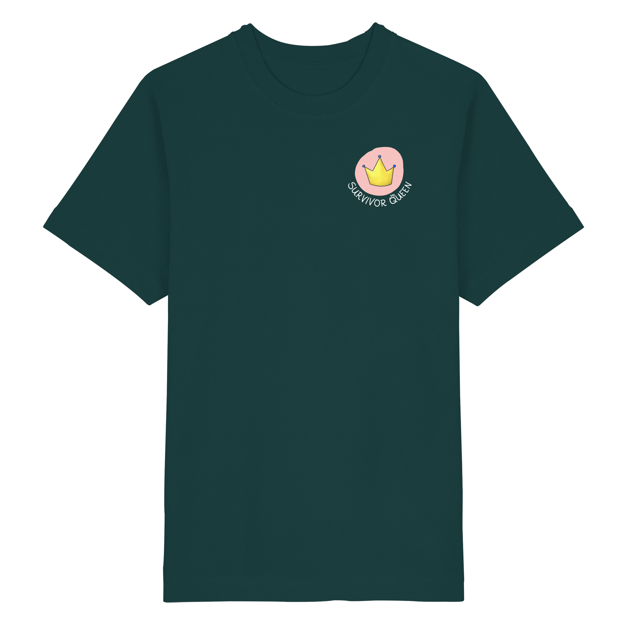 Survivor Queens Logo mit "Mein Körper gehört mir" Backprint (dunkel) - Heavy Oversized Organic Shirt